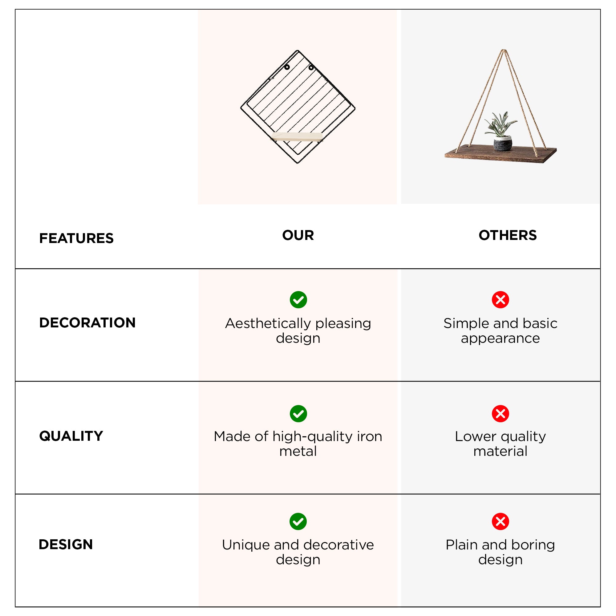 UMAI metal decorative rack - perfect for office organization