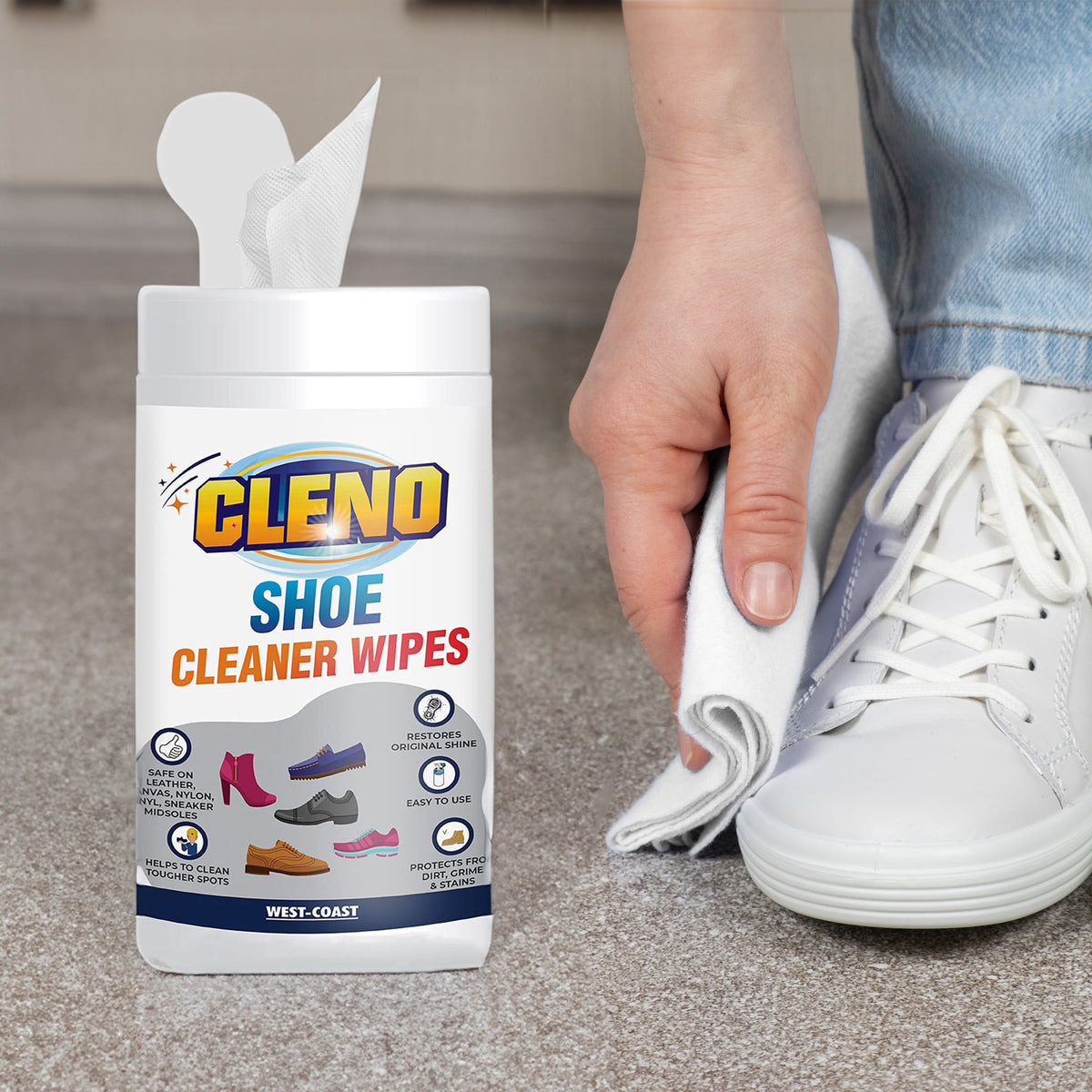 Cleno shoe cleaner wipes - essential maintenance for white shoes