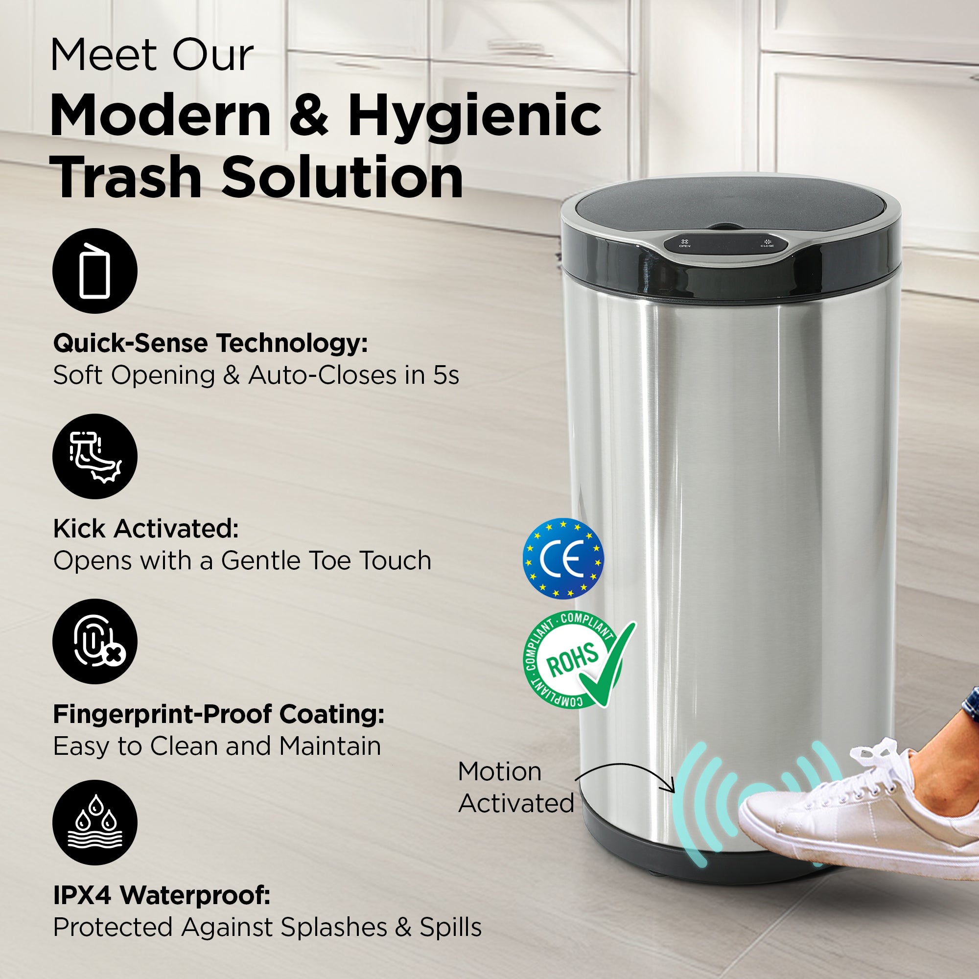 UMAI 20L dustbin - easy touch sensor controls