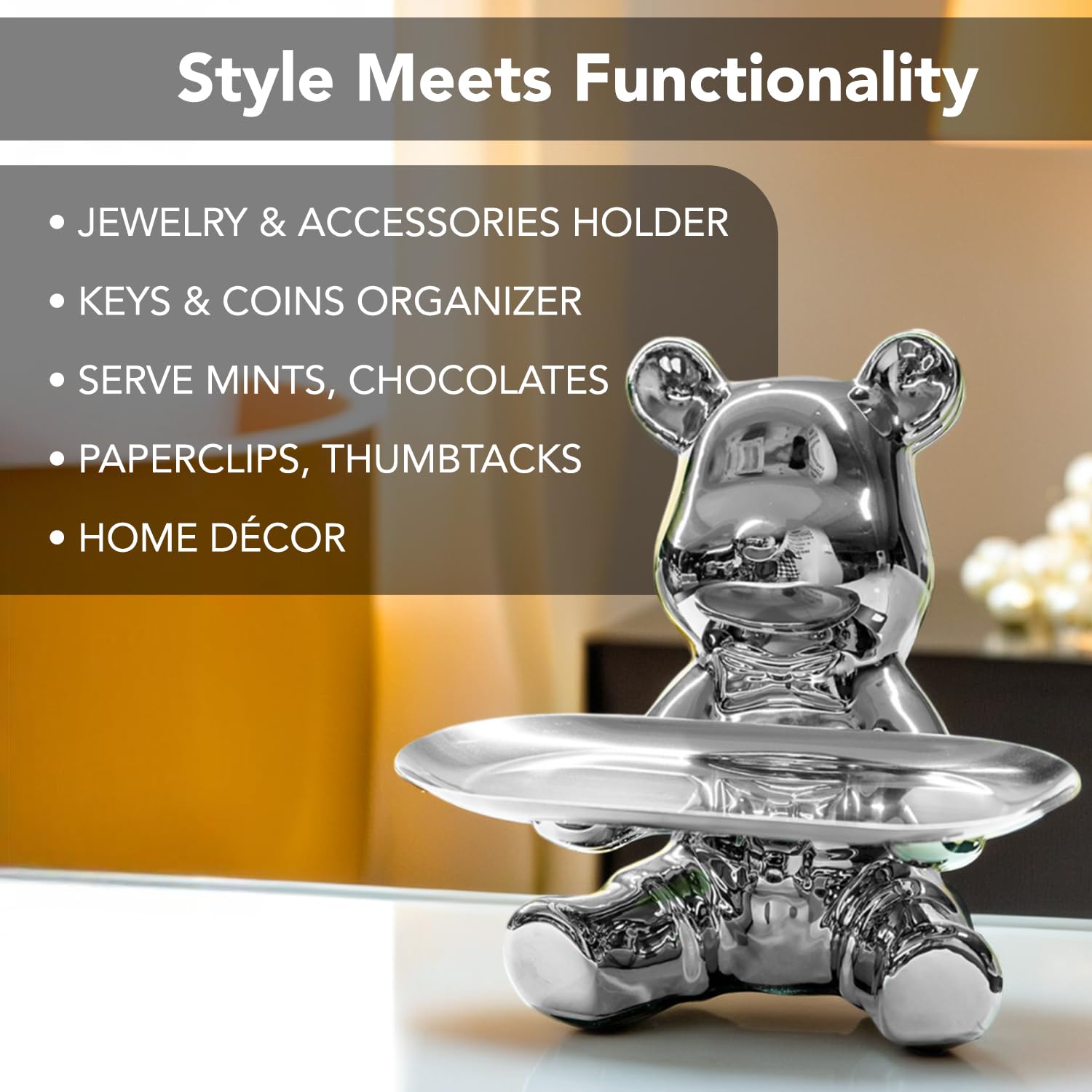 Ekhasa silver bear sculpture - ideal for gifting