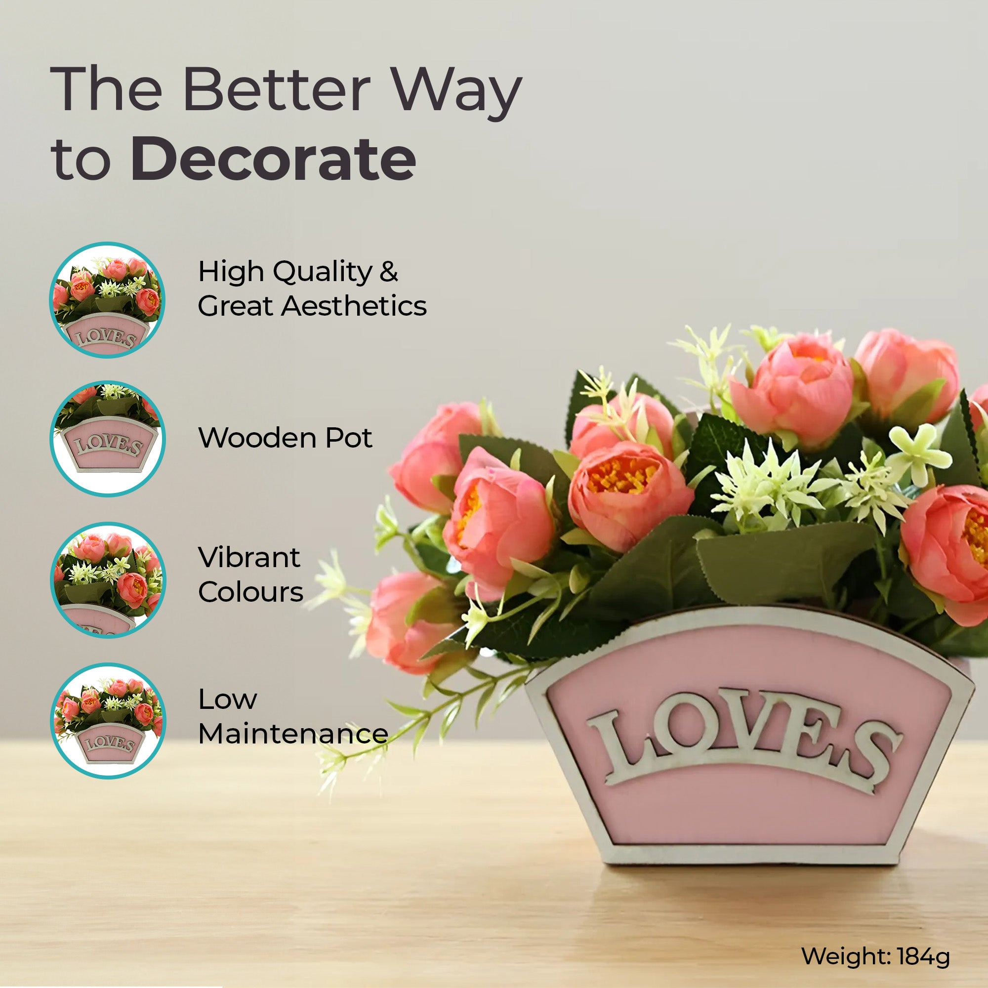 The Better Home artificial tea rose flowers - reception area styling