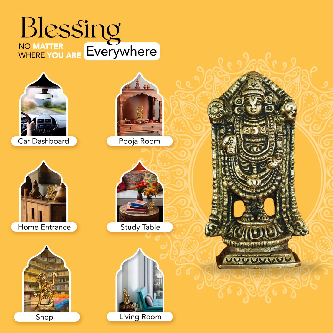 Ekhasa brass Tirupati Balaji Idol - spiritual gift