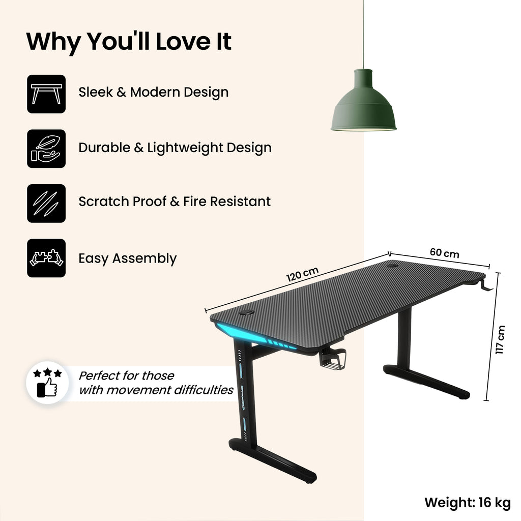 SAVYA HOME Multipurpose Engineered Wood Table Desk, DIY Desk with RGB ...