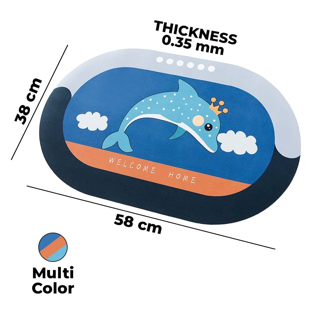 Kuber Industries Stylish Dolphin Mat - Perfect for kids' bathrooms
