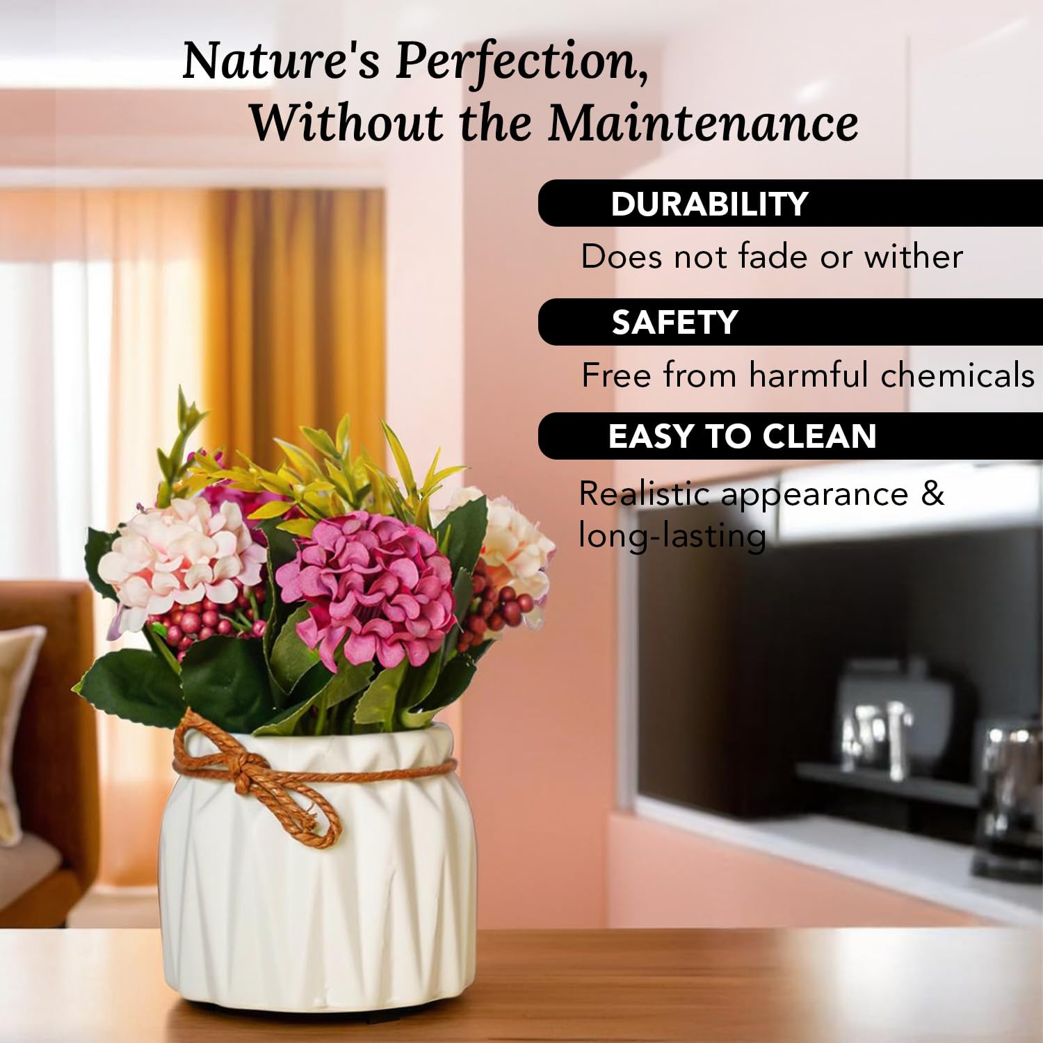 Ekhasa artificial flower vase - elegant living room decor