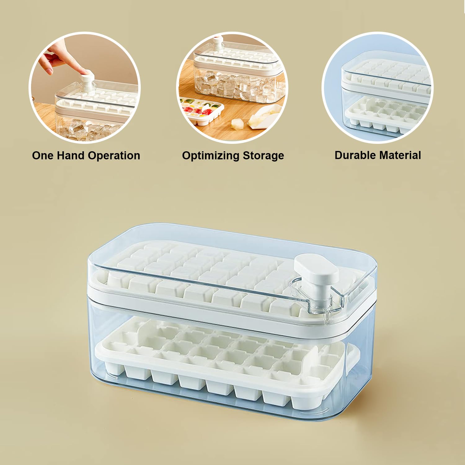Kuber Industries ice cube trays with lid - Perfect for meal prepping