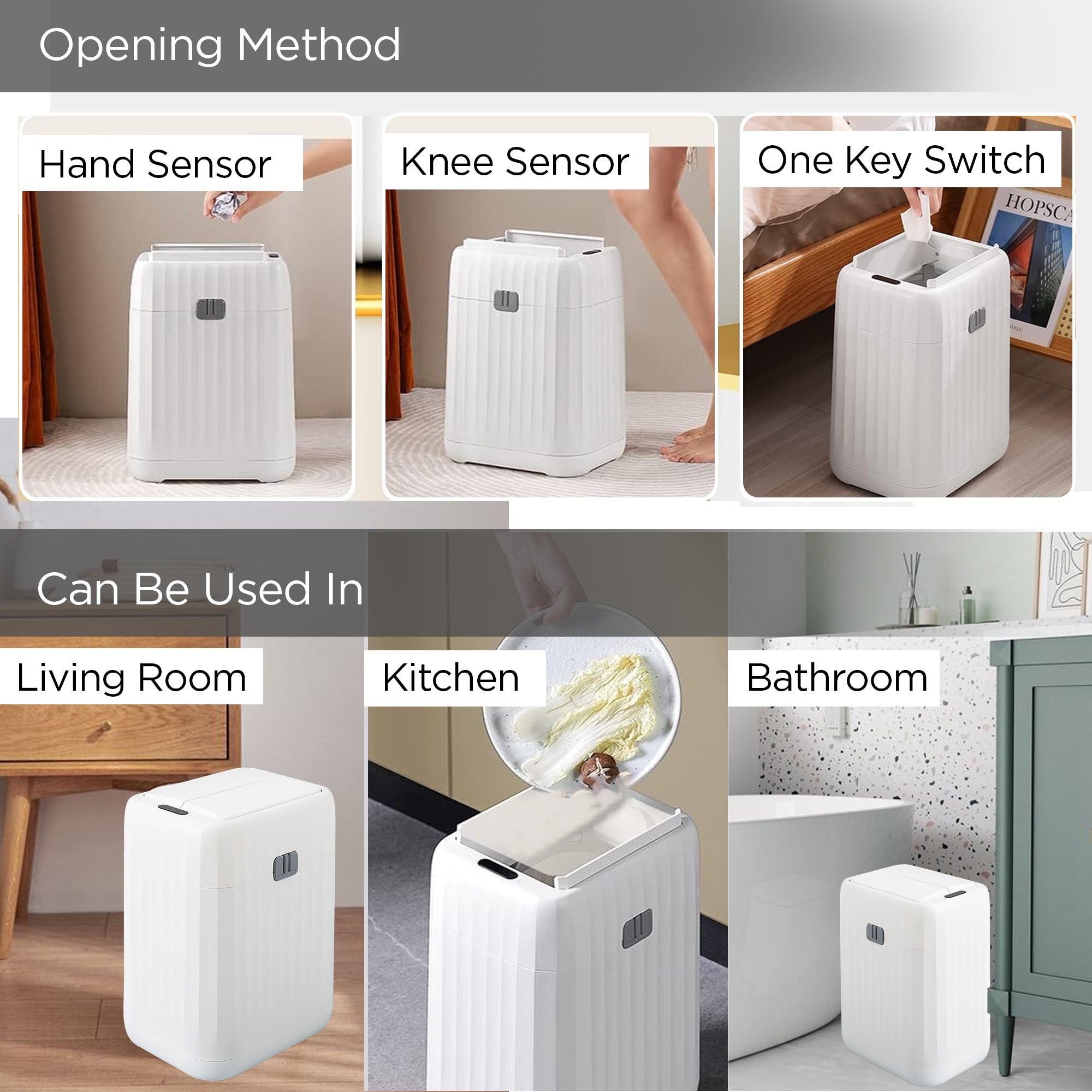 UMAI plastic trash bin - Convenient bathroom use
