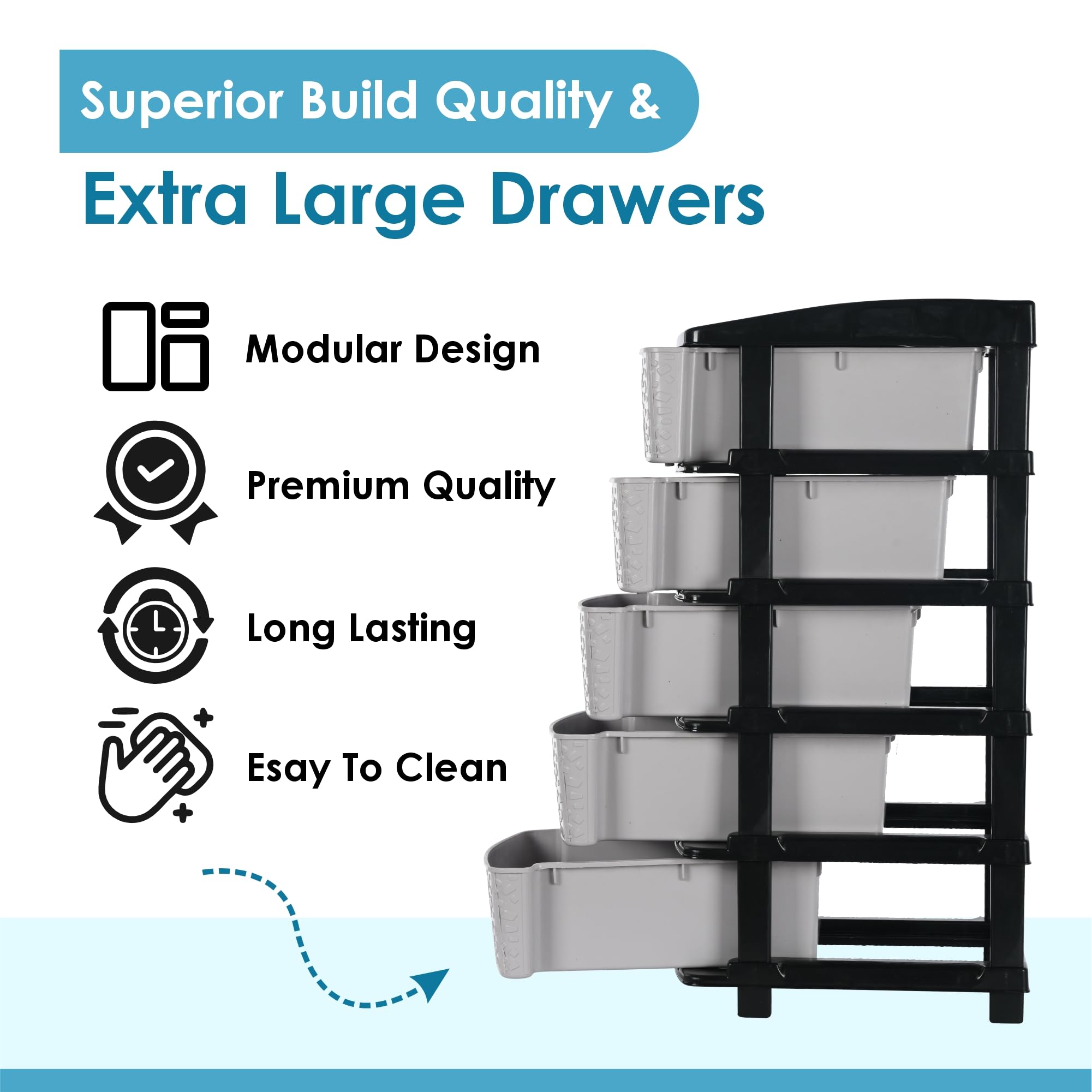 Kuber Industries Plastic Drawer - Bedroom storage unit