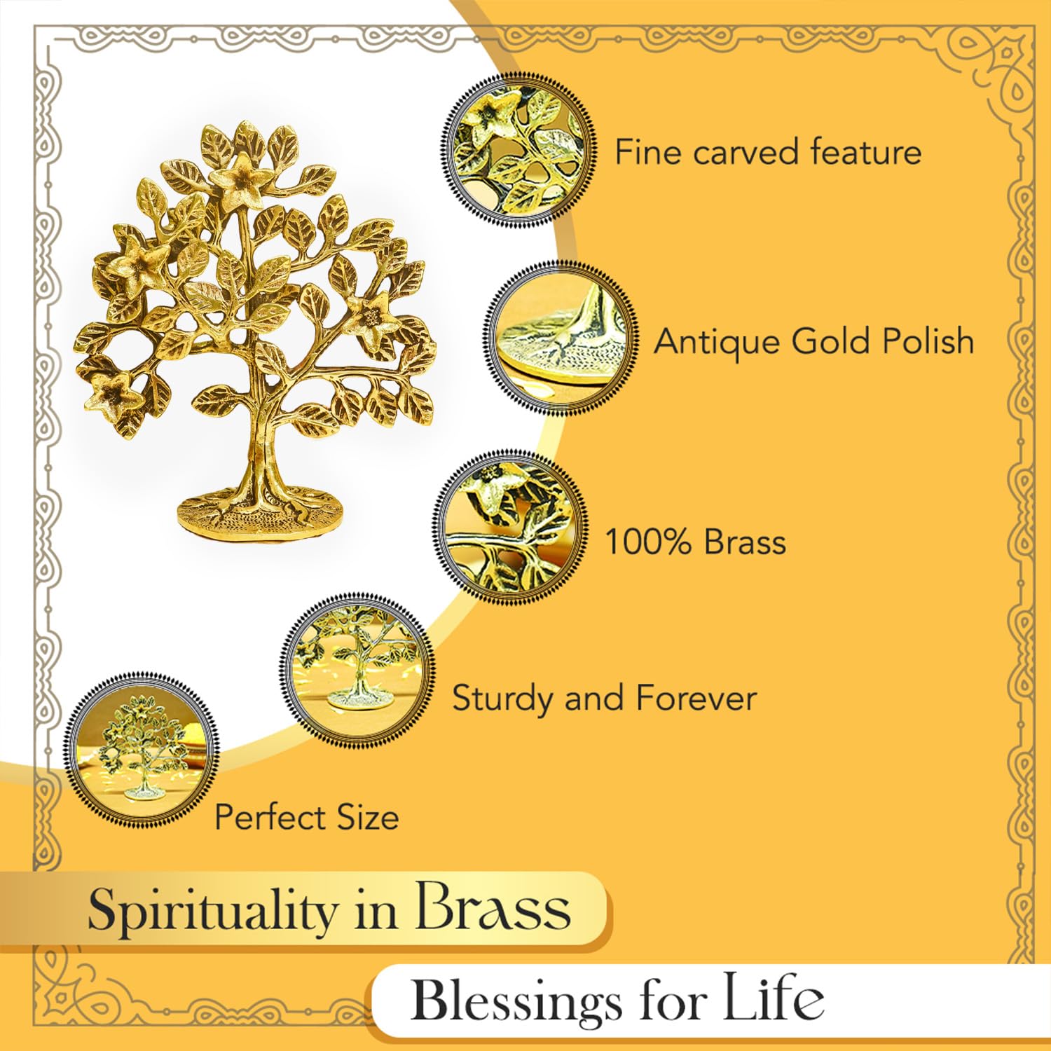 Ekhasa Brass Kalpavriksha Showpiece - Unique Wedding Gift
