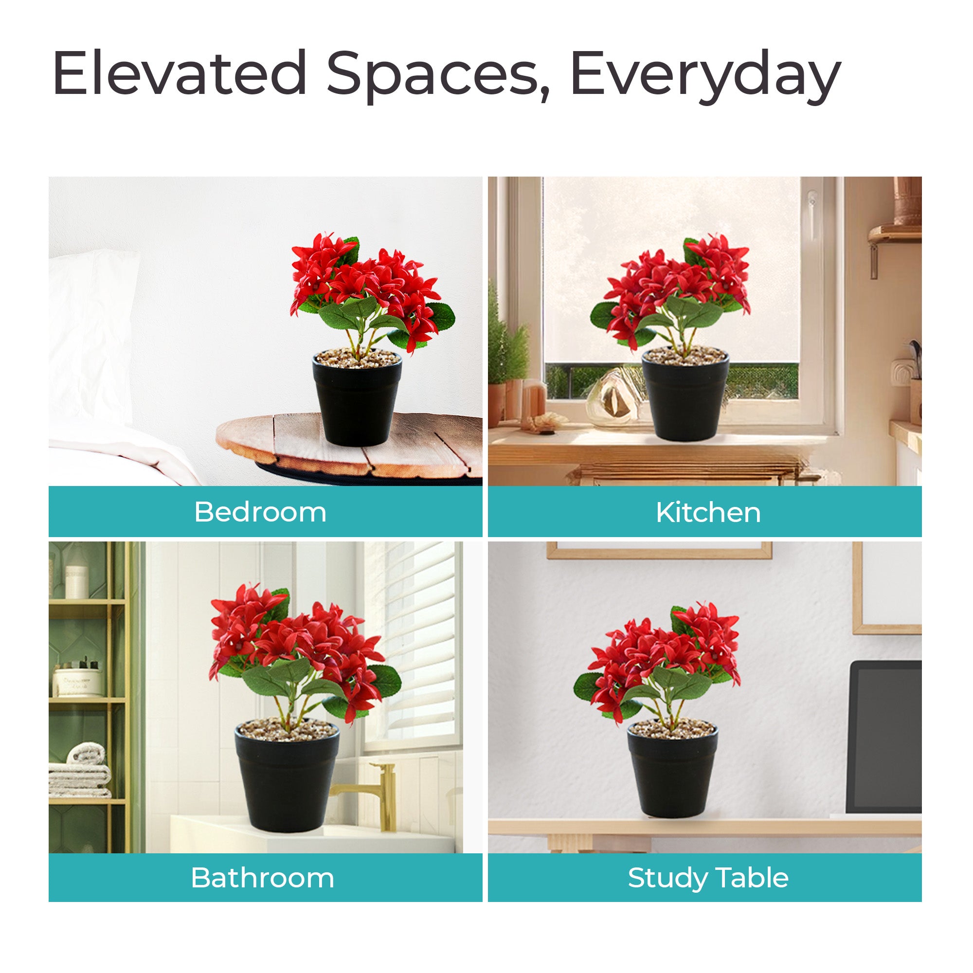 The Better Home artificial red trident flower - stylish dining table centerpiece