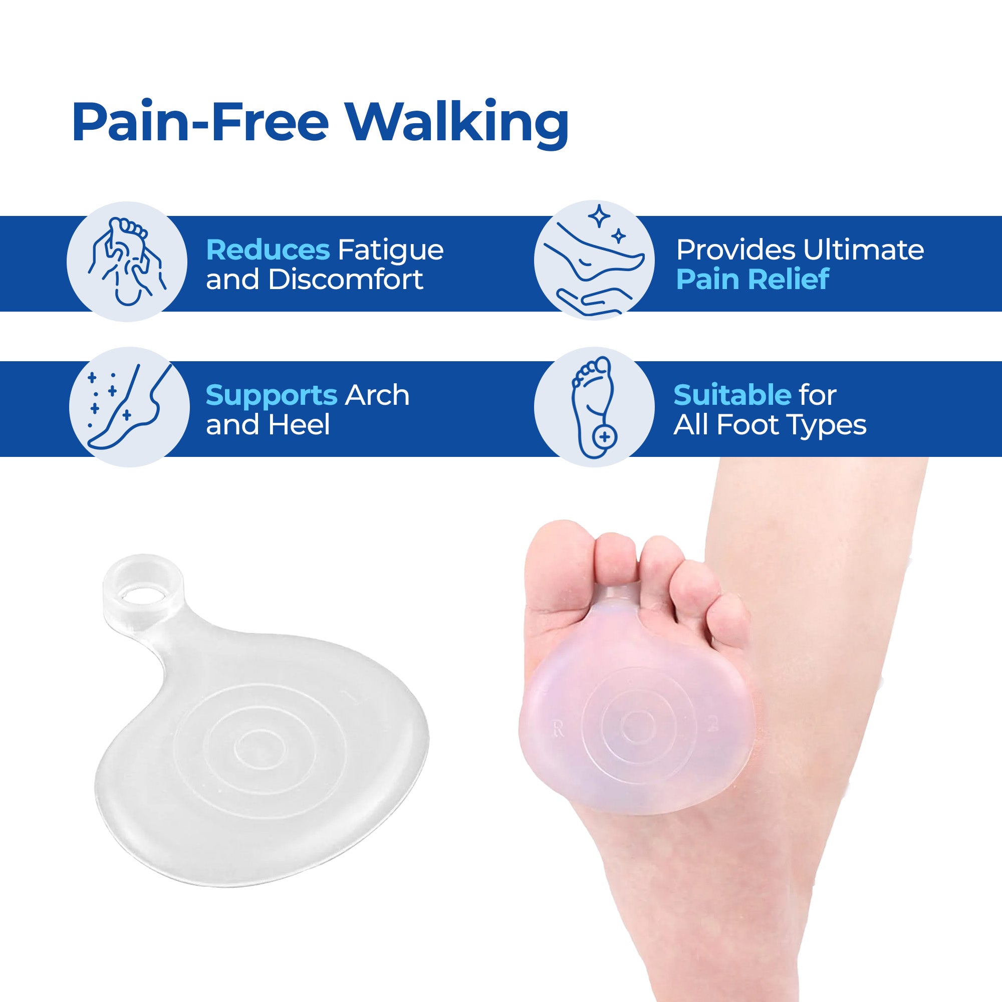 Dr Foot metatarsal pads - easy application for work shoes