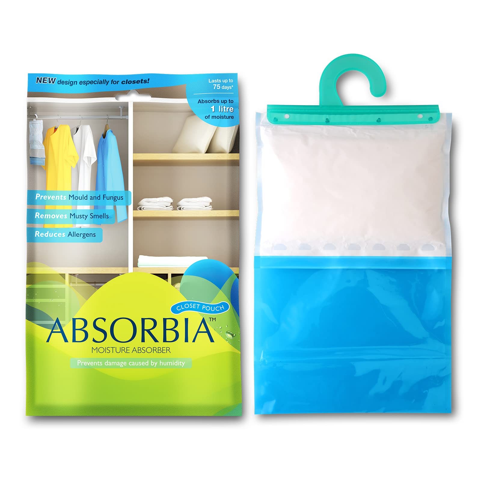 Absorbia calcium chloride dehumidifier - fights musty smells