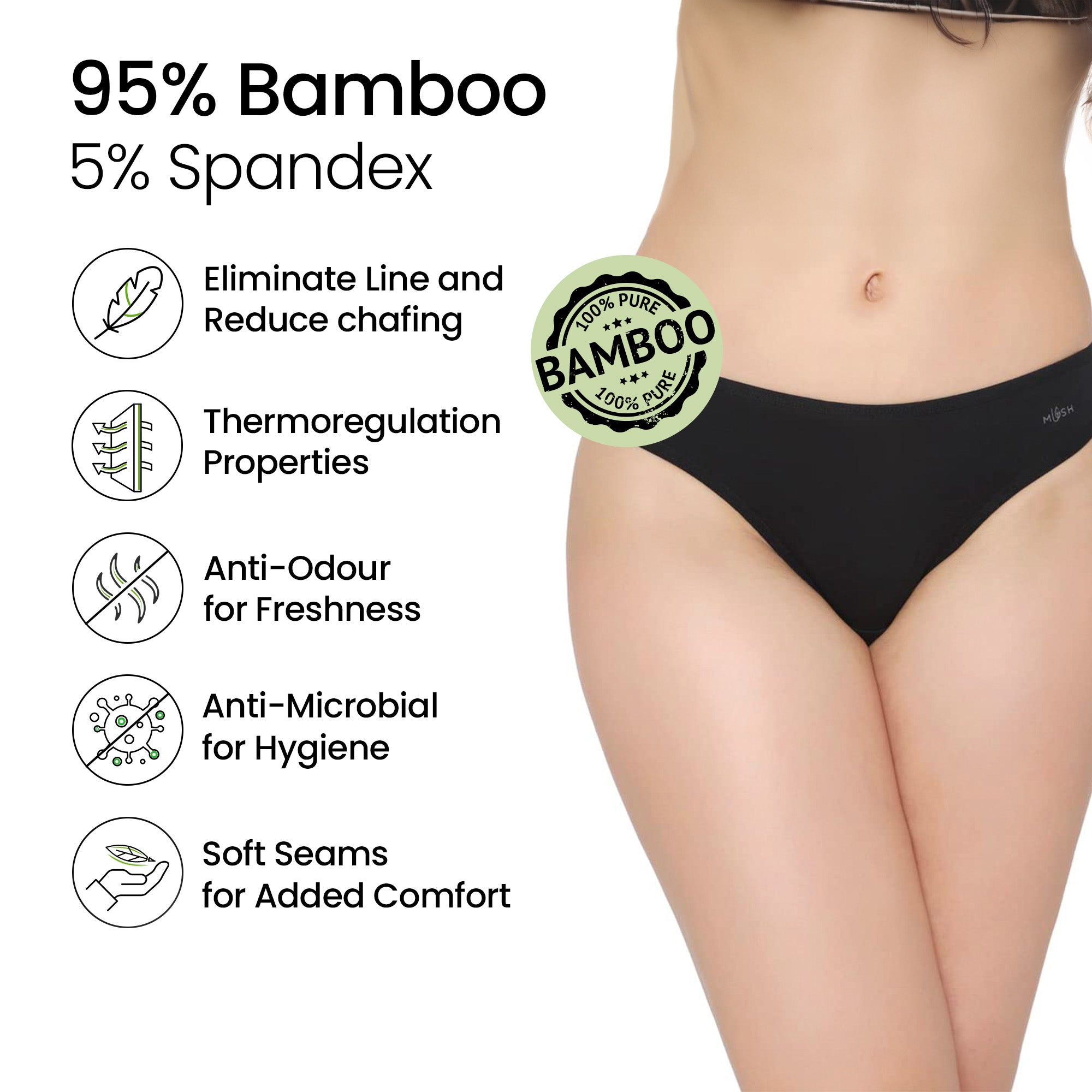 Mush bamboo bikini briefs - premium quality fabric