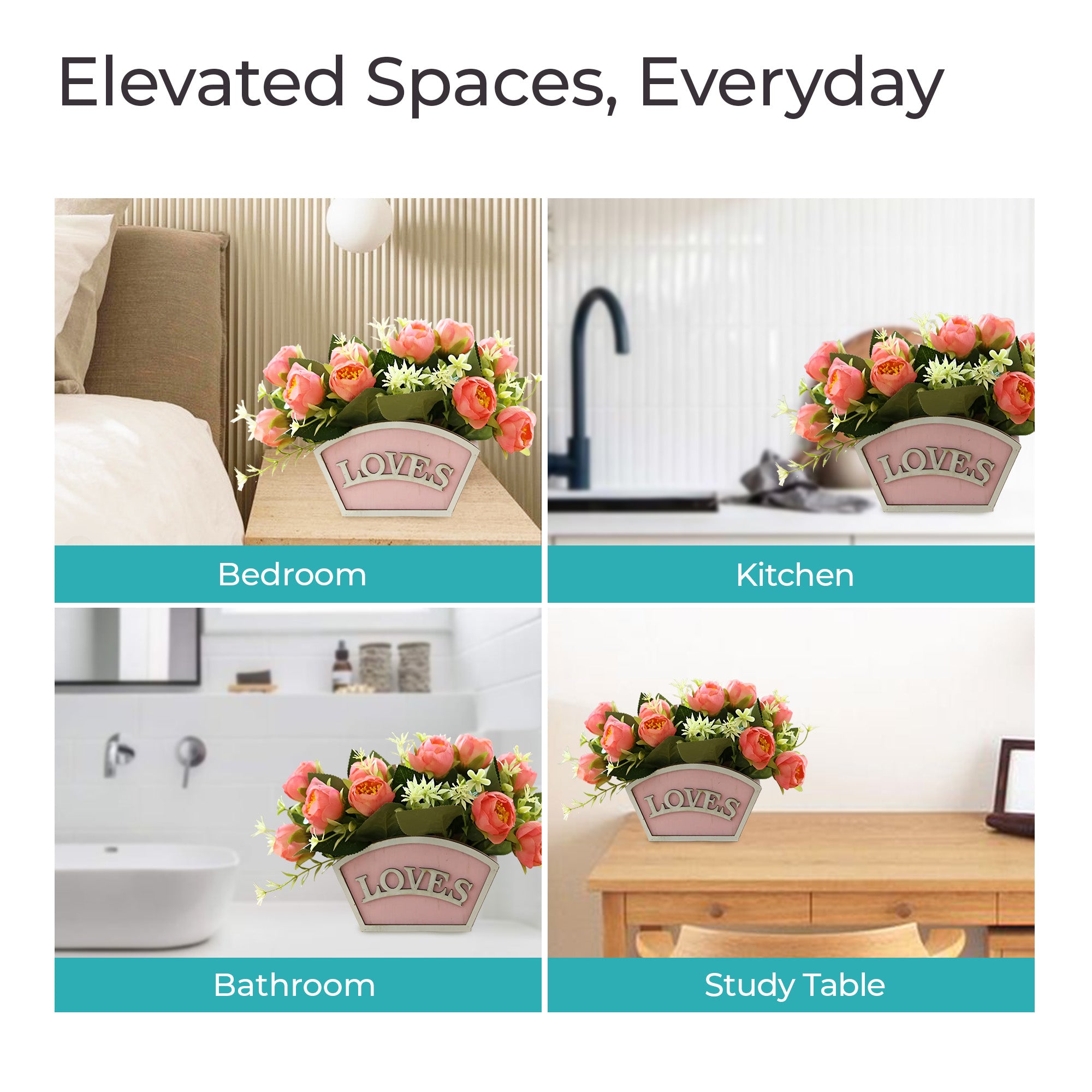 The Better Home artificial tea rose flowers - bedside table decor
