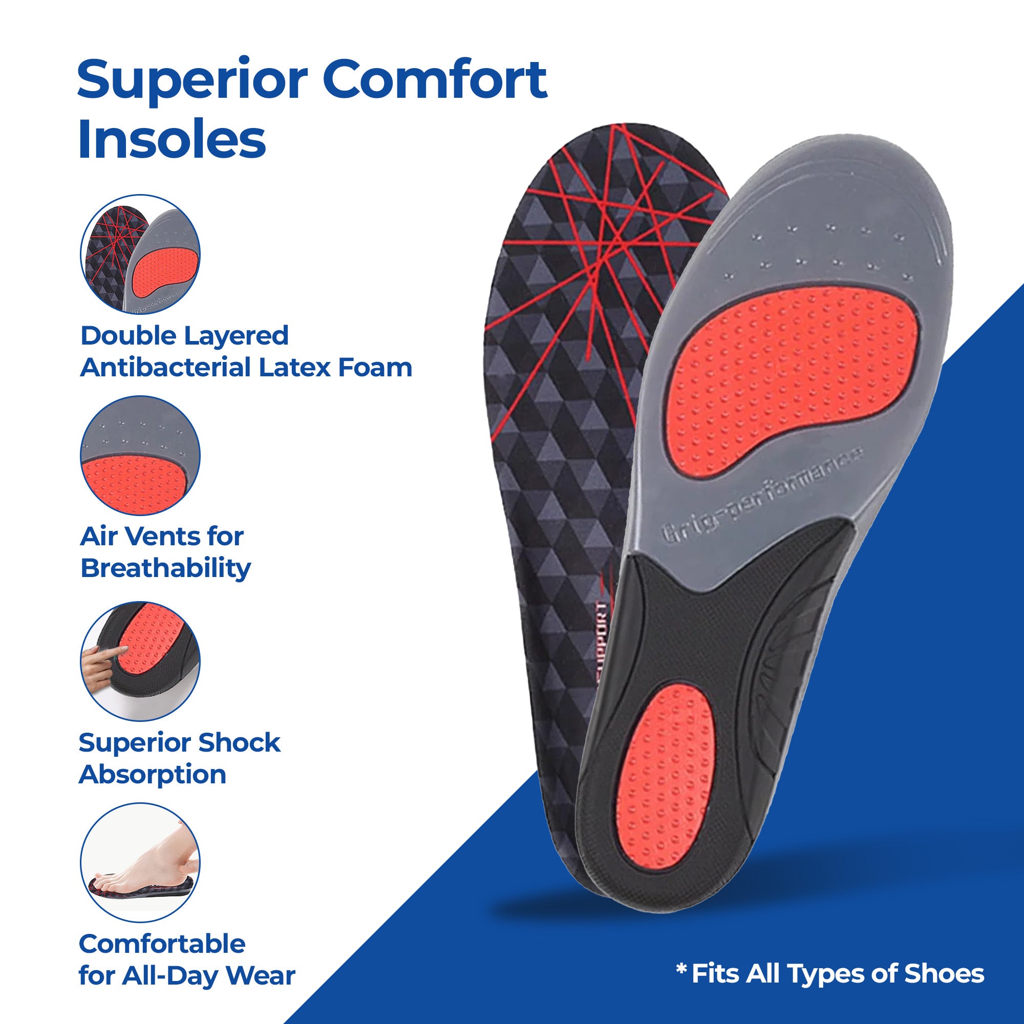 Dr Foot Orthotic Gel Insoles - Comfort during sports activities