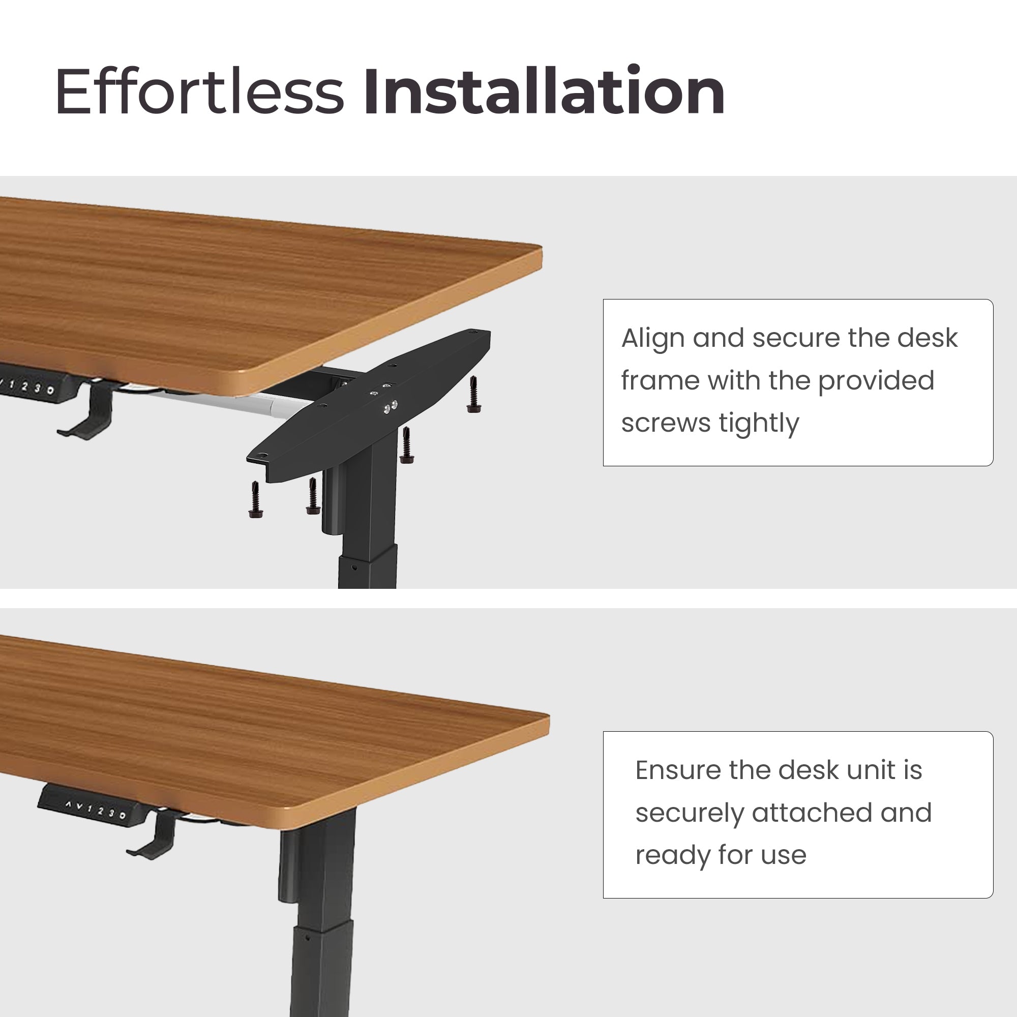 The Better Home desk frame - easy assembly process