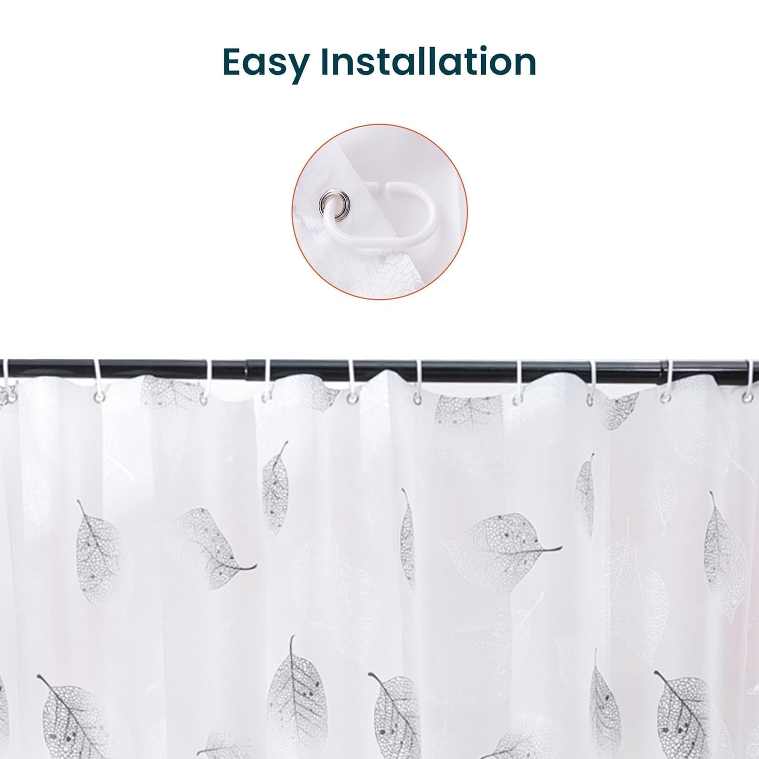 Kuber Soft Texture Bath Curtain - Easy Installation Design