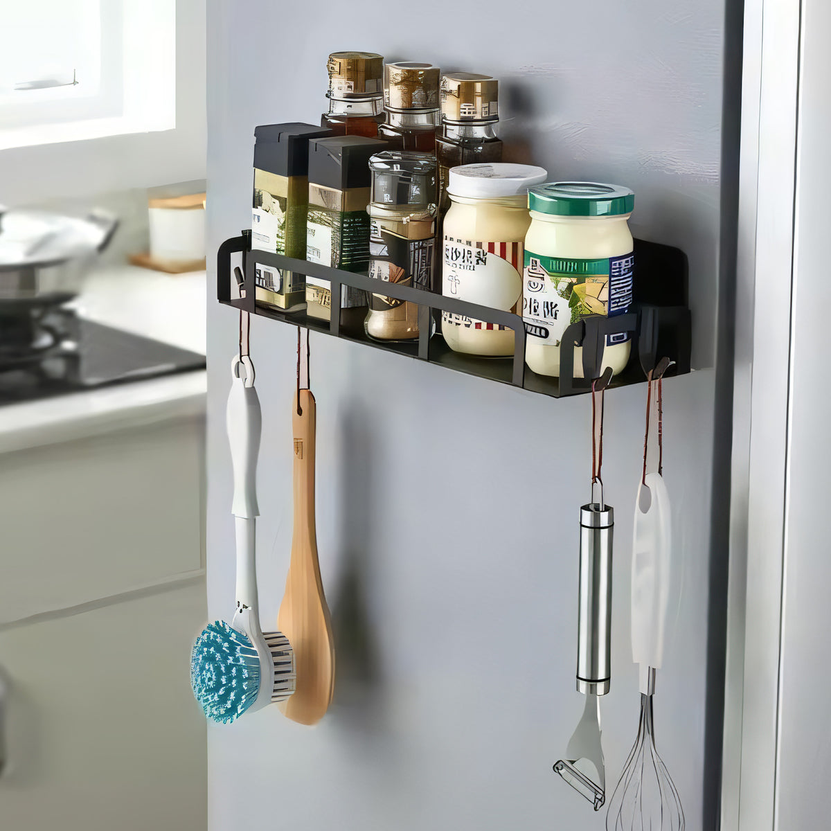 UMAI black storage rack - space-saving kitchen accessory