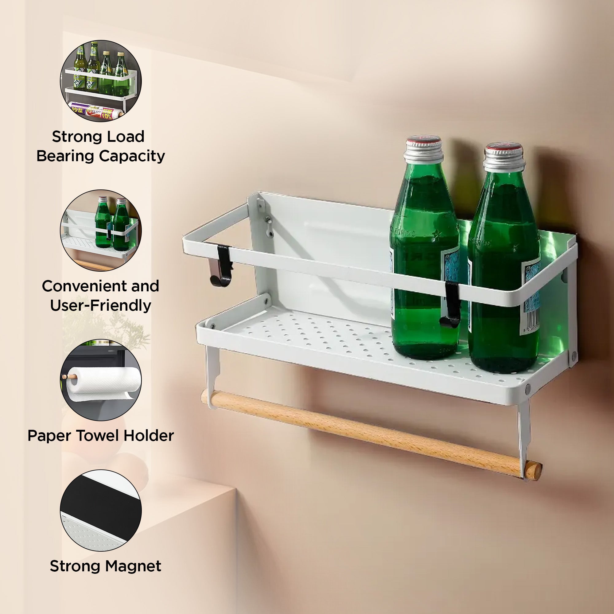 UMAI kitchen organizer - durable iron and wood design