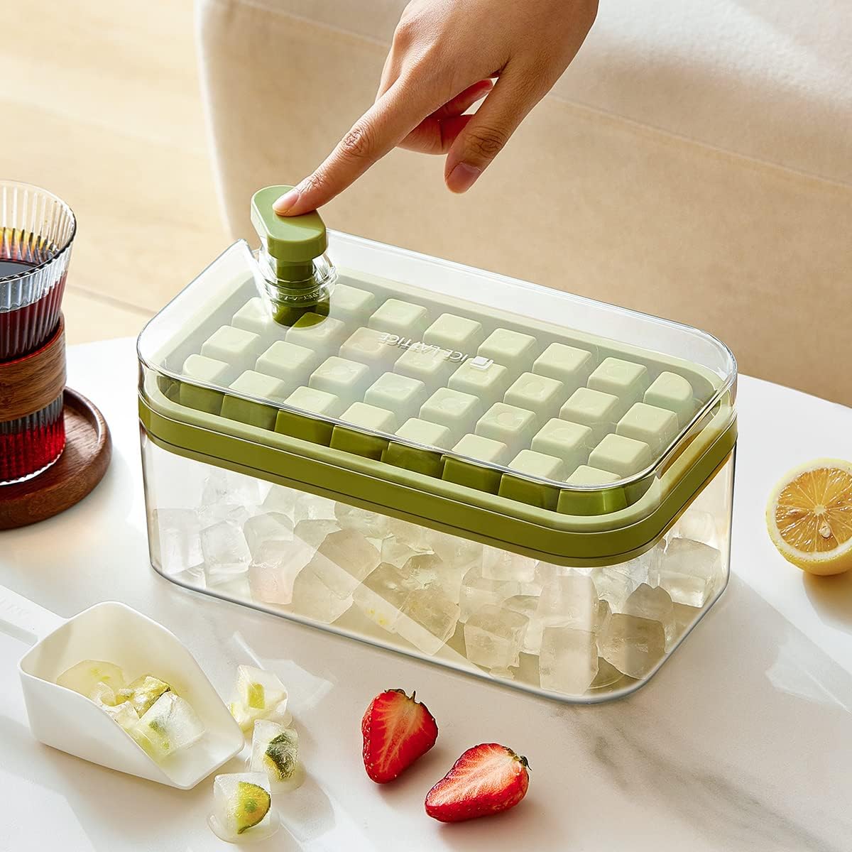 Kuber Industries green ice cube tray - Easy storage