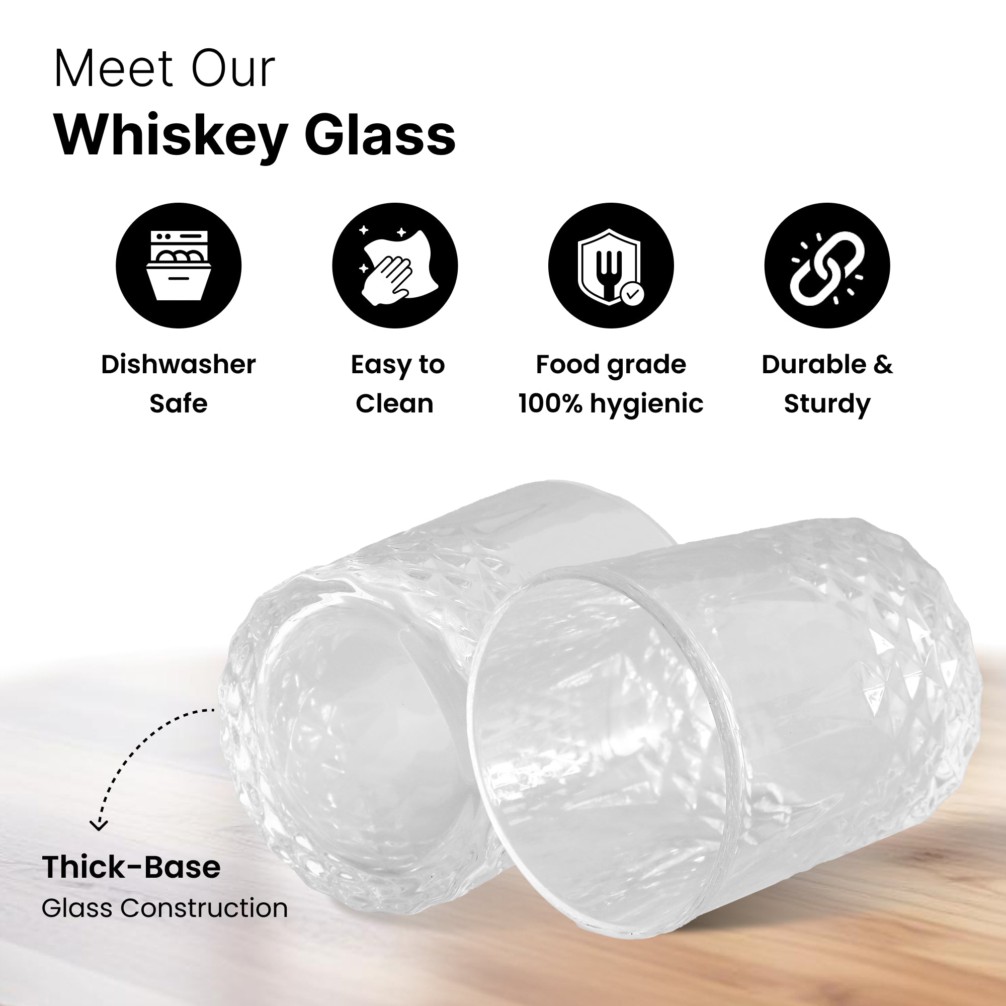 The Better Home whiskey glasses - durable crystal glass