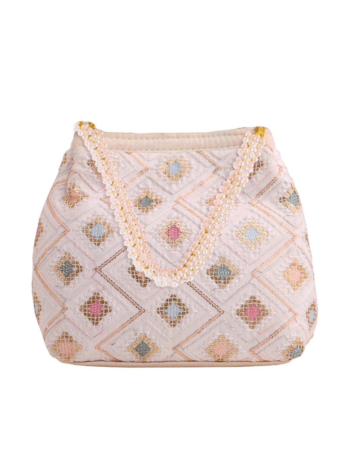 Yellow Chimes bead embroidered bag - versatile for any outfit