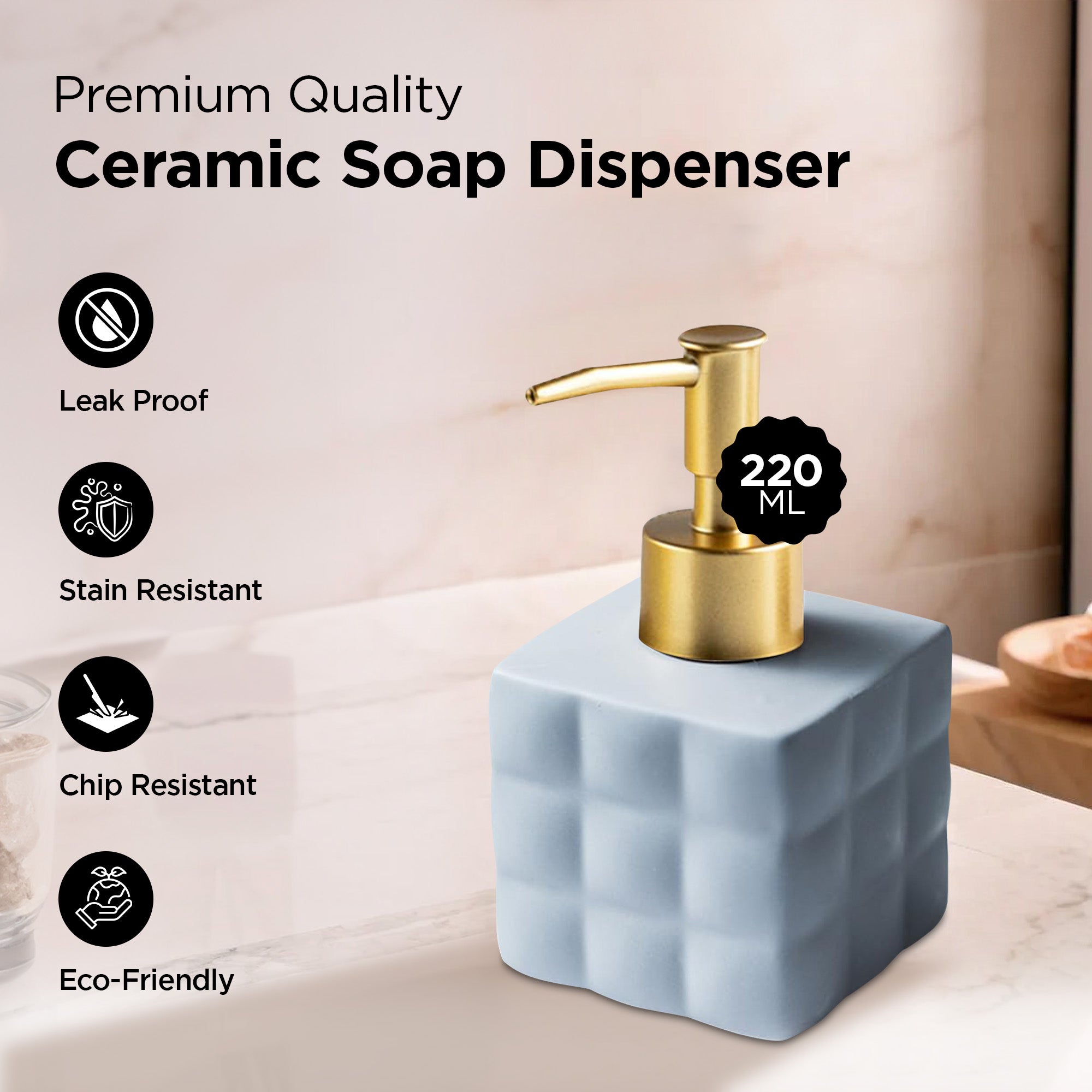UMAI refillable soap dispenser - durable ceramic construction