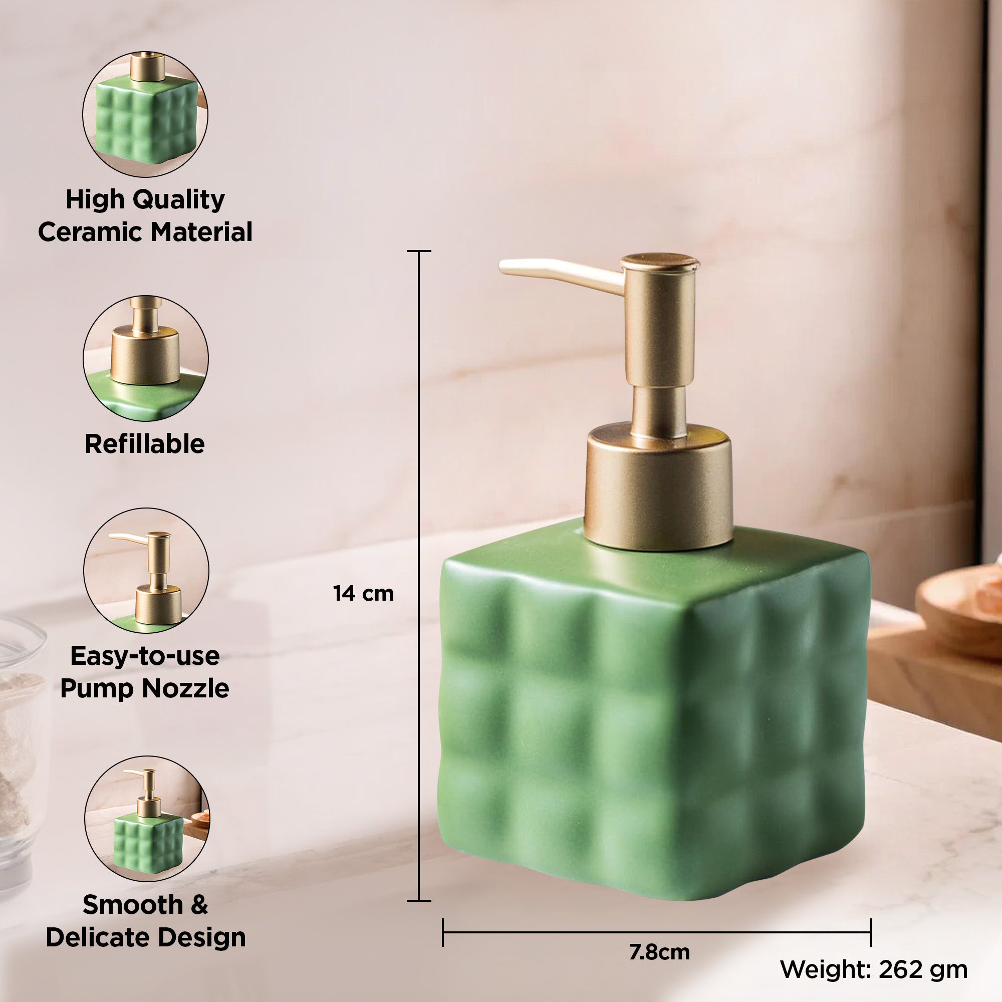 UMAI Green Liquid Soap Dispenser - Gift idea