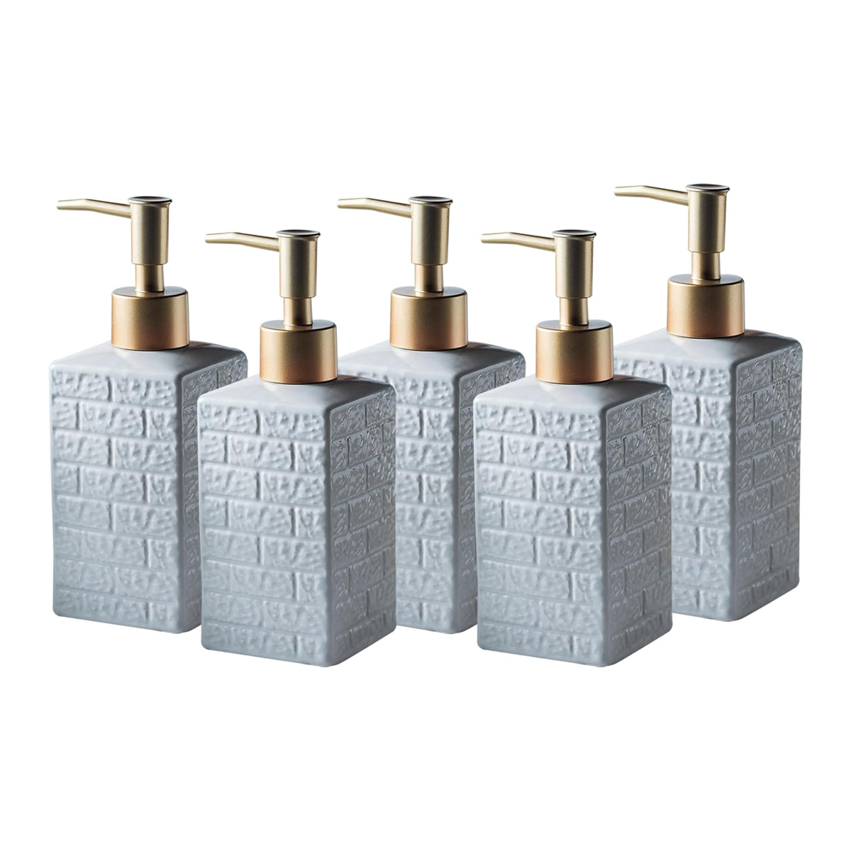 Kuber Ceramic Liquid Soap Dispenser - Set of 5 for home