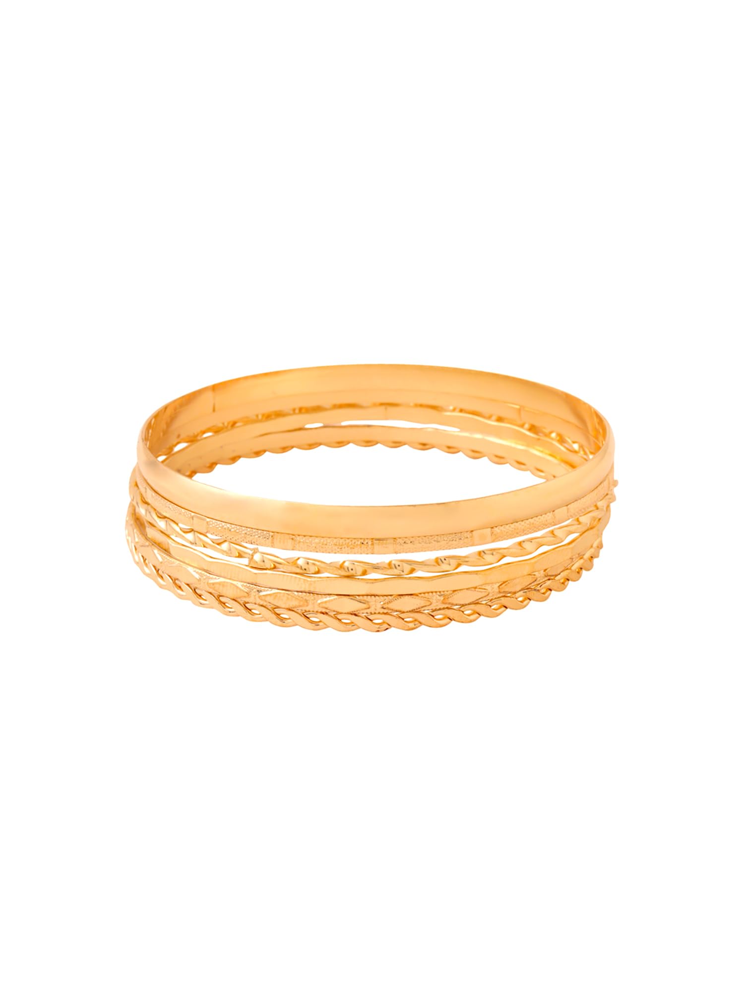 Yellow Chimes gold bangle set - elegant fashion accessory