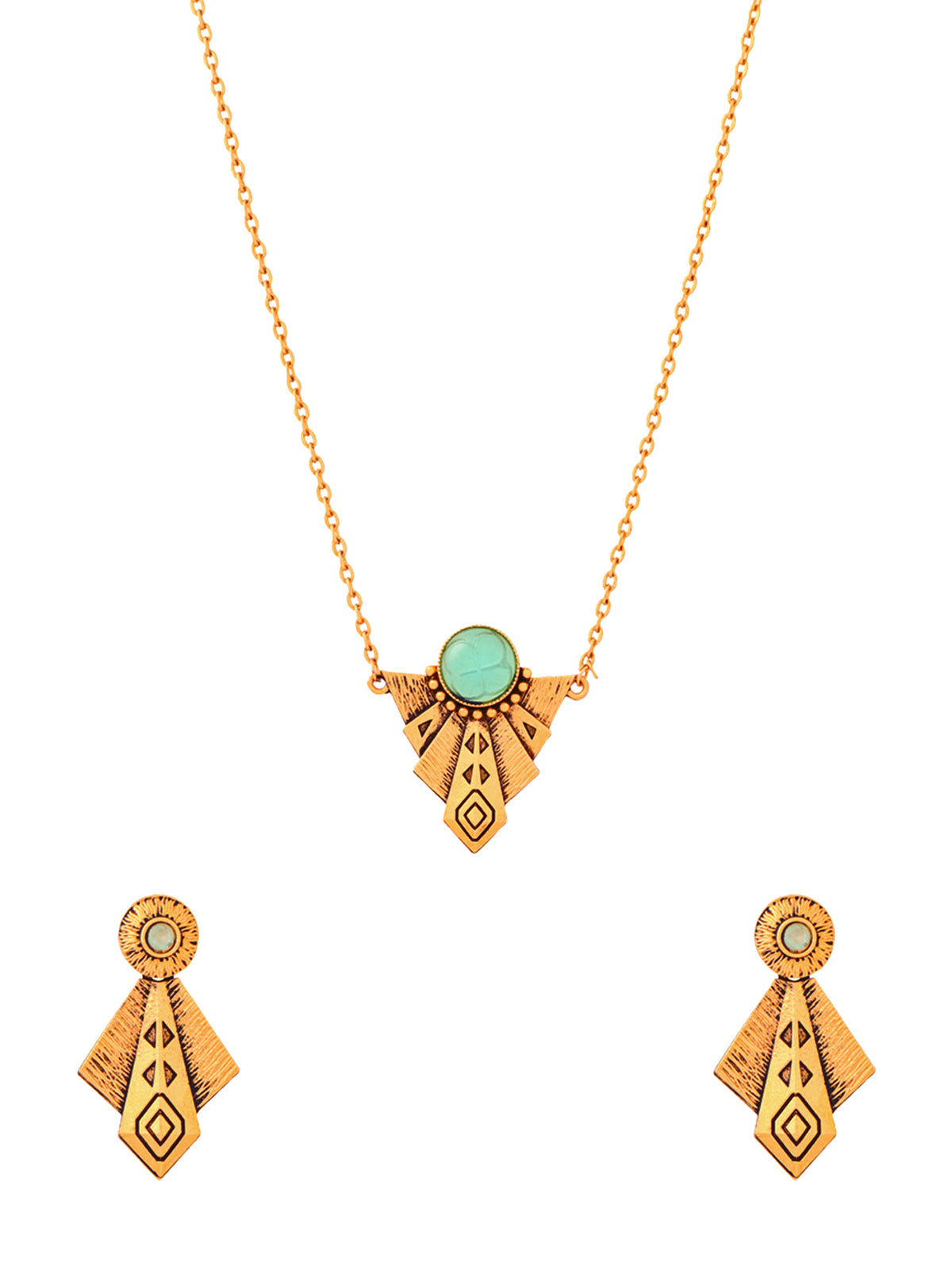 Yellow Chimes Gold Plated Necklace Set - Fashionable choice for office wear