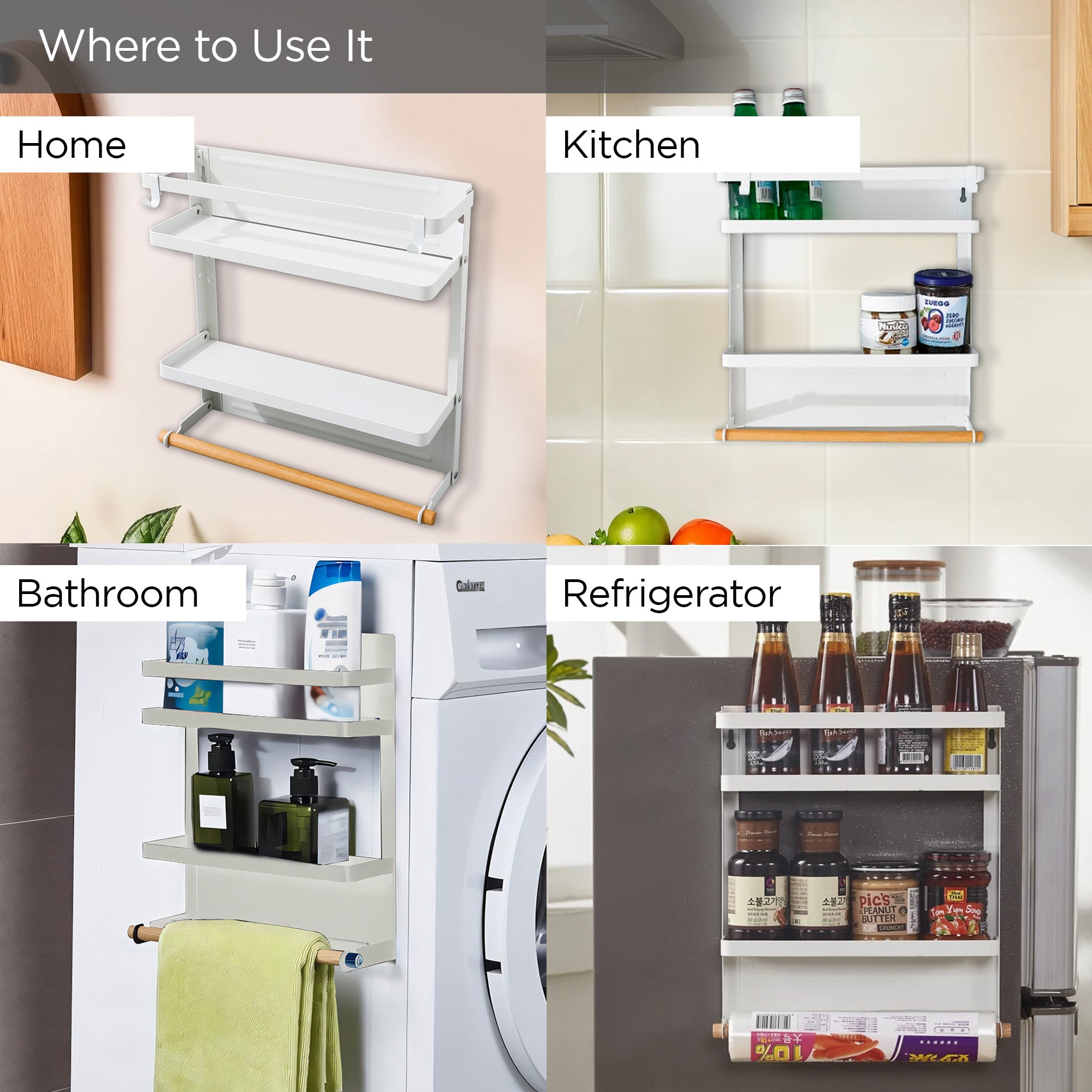 UMAI Kitchen Storage Rack - Kitchen Roll Dispenser Functionality