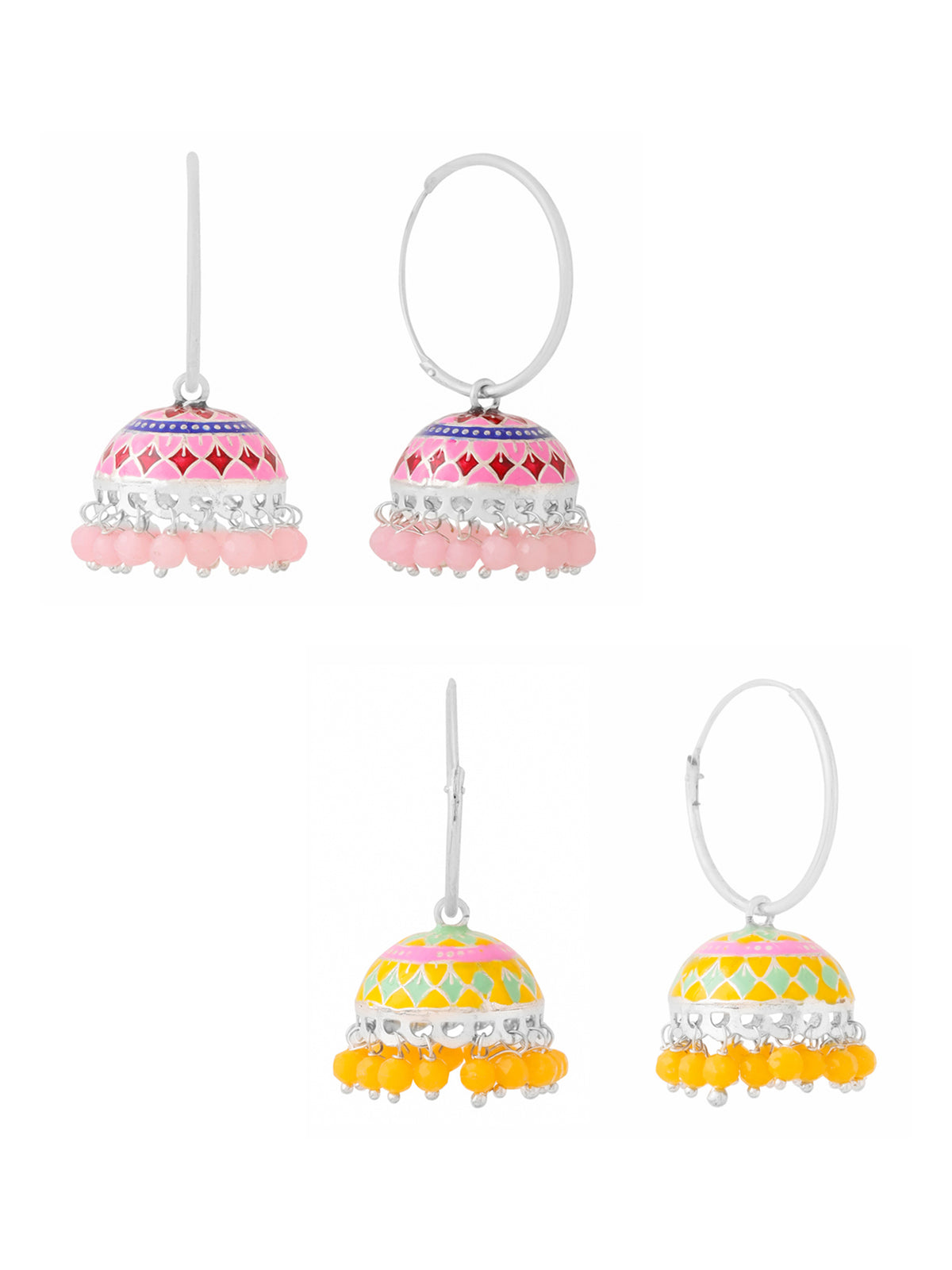 Yellow Chimes Multicolor Jhumkas - Gift for Mothers