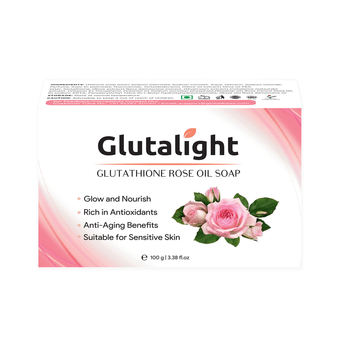 Glutalight Glutathione Rose Oil Soap - Anti-aging skin repair solution