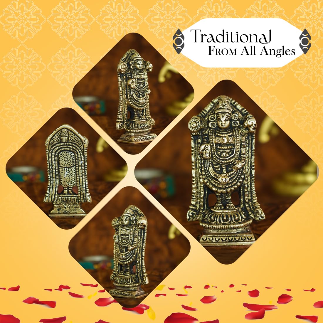 Ekhasa brass Tirupati Balaji Idol - festive decoration