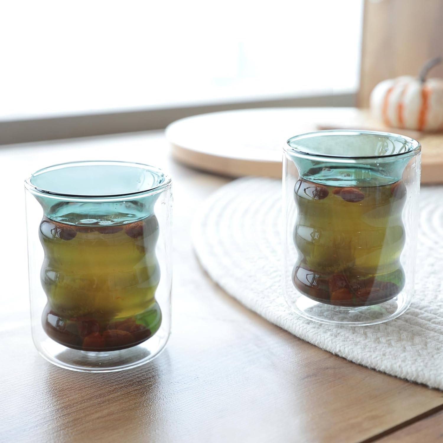 Kuber Industries waved shape glasses - elegant home decor