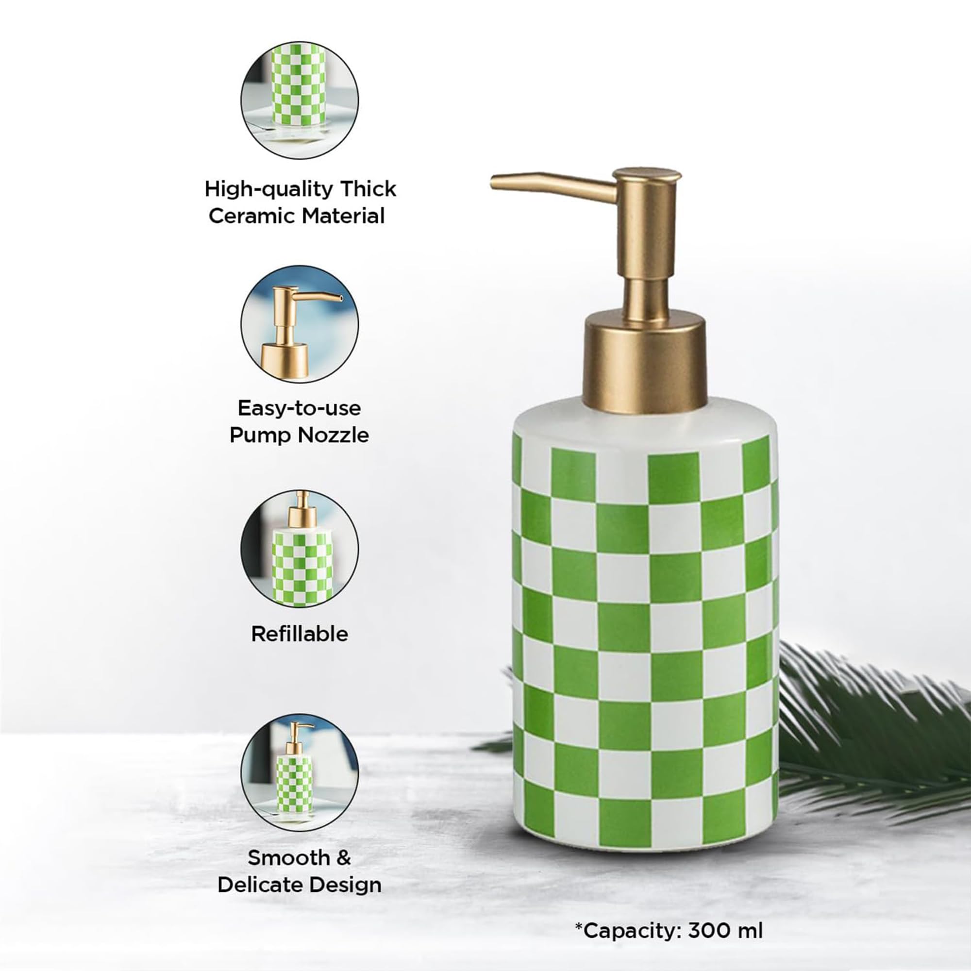 Kuber Ceramic Liquid Soap Dispenser - Salon use