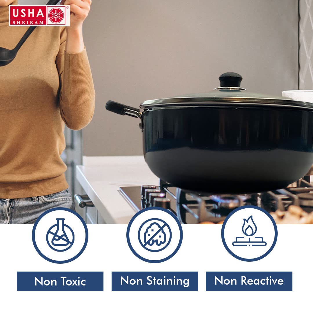 USHA SHRIRAM Hard Anodised Aluminium Kadai - Deep frying