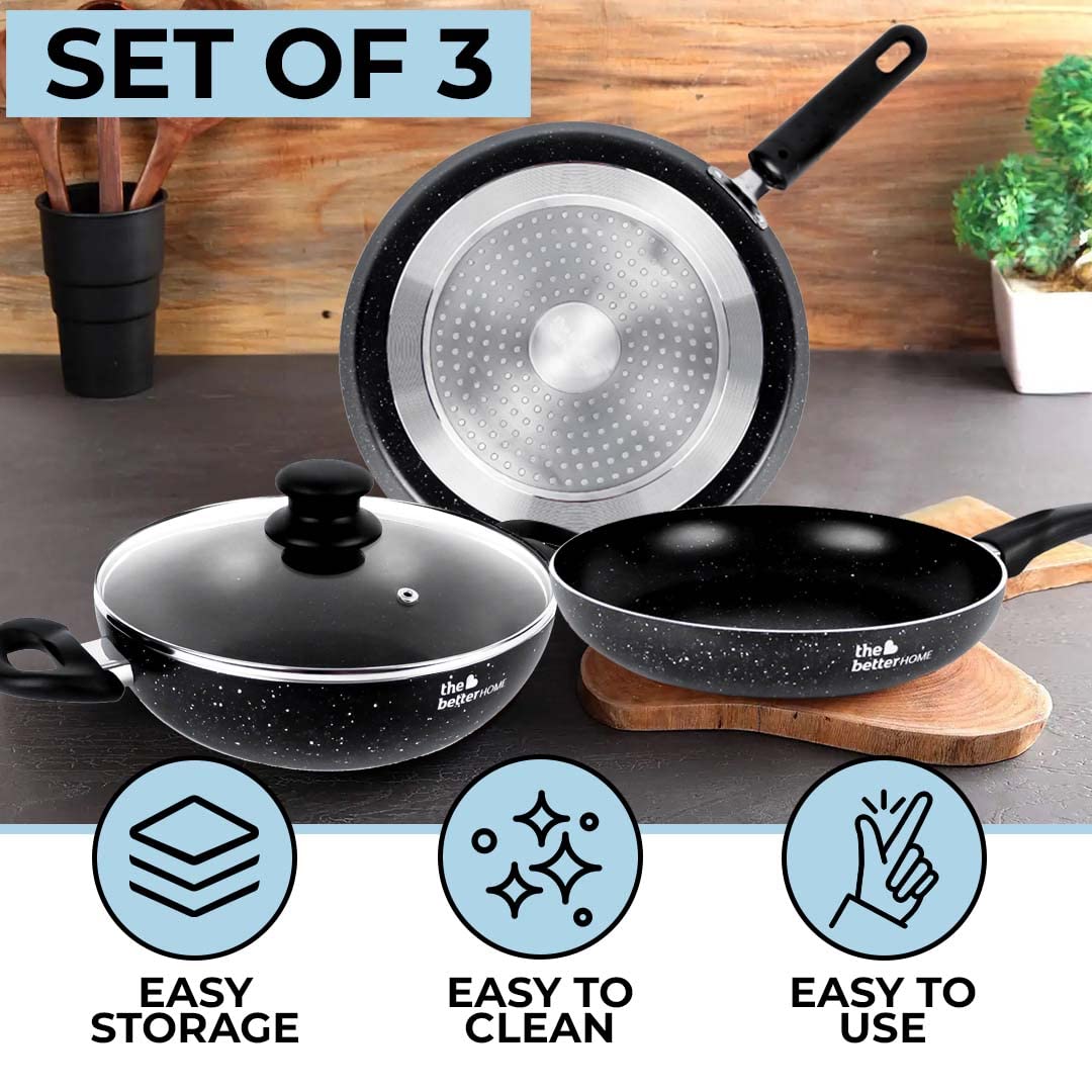 The Better Home Granite Non Stick Cookware Set - Ideal for family meals