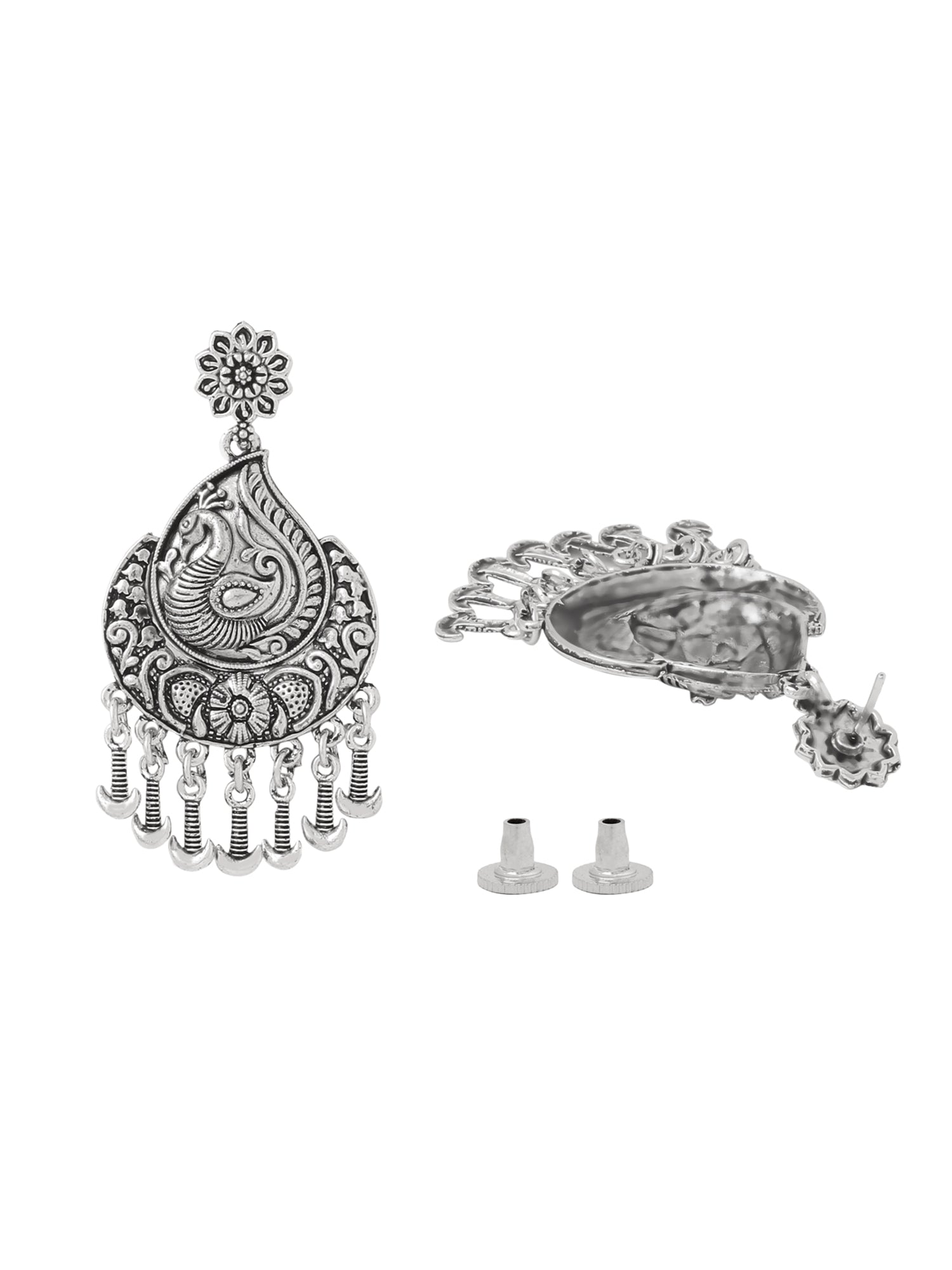 Yellow Chimes oxidised silver jewellery set - traditional wedding accessory