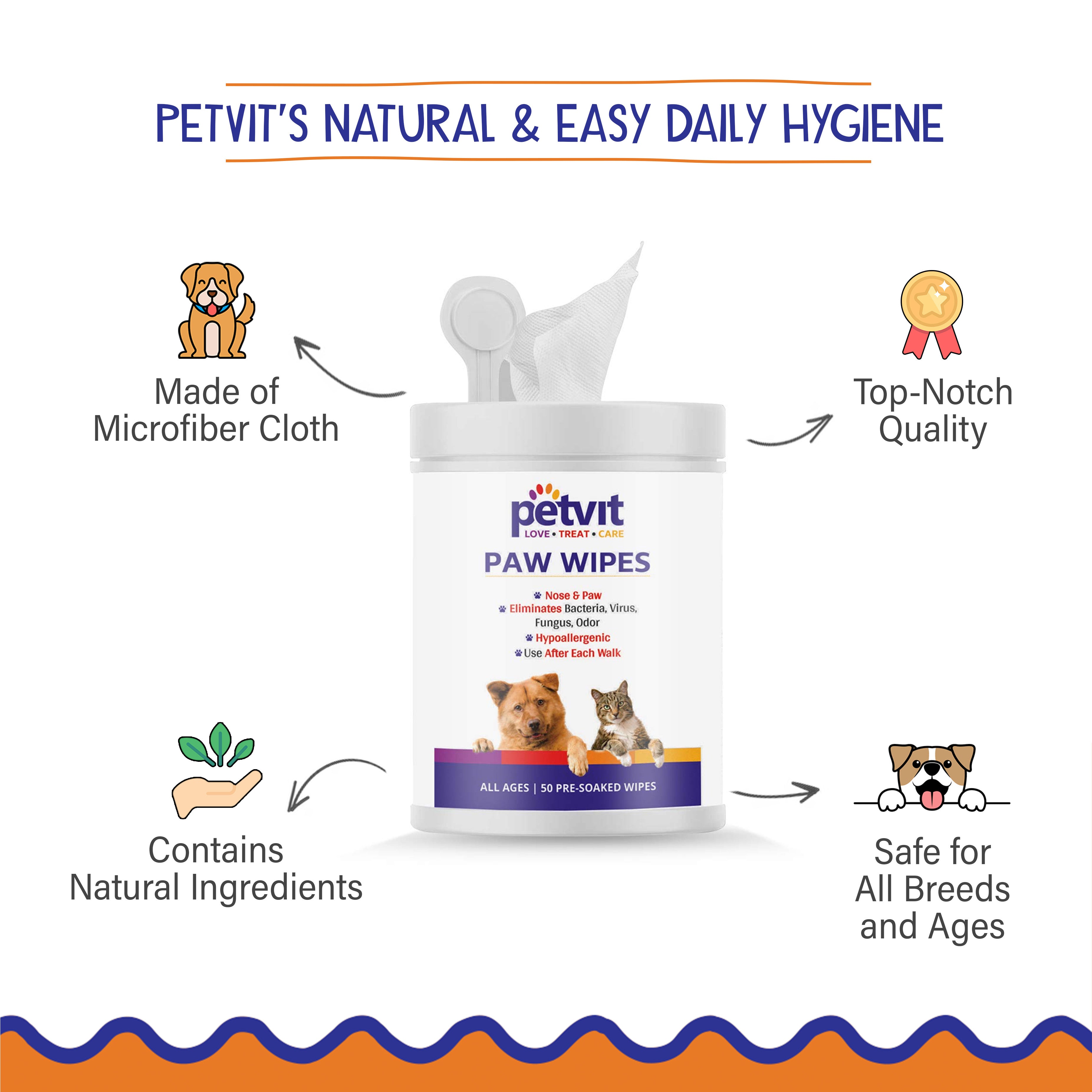 Petvit pet wipes - Vitamin enriched cleaning solution