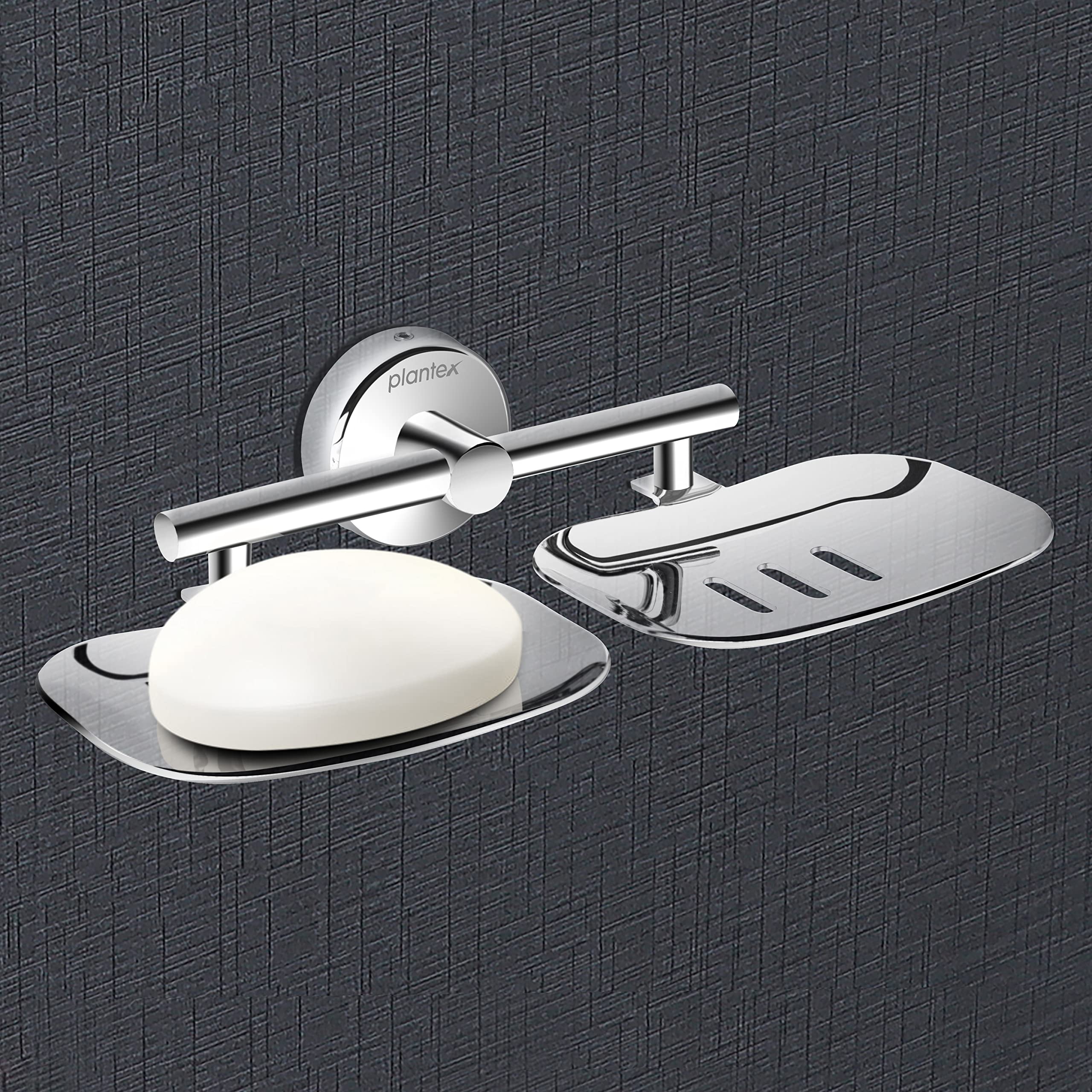 304 Stainless Steel Mirror Chrome Soap Holder – Wall Mounted Multi-Function Soap Dish