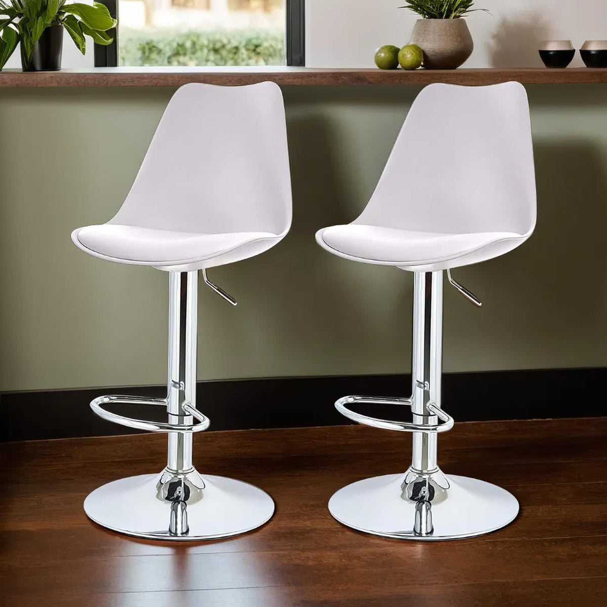SAVYA HOME Curvy Bar Stool Set - Modern Kitchen Décor