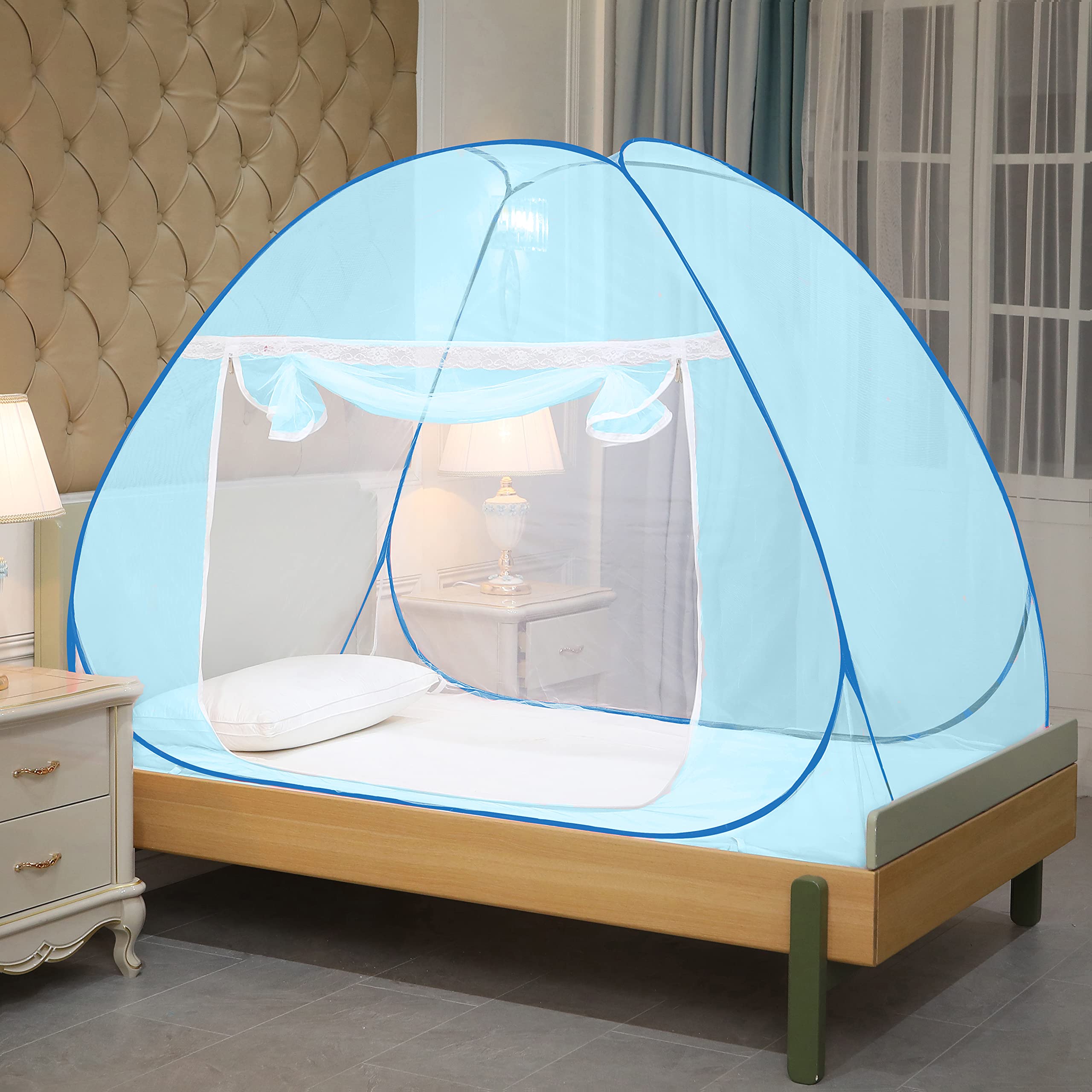 Classic Mosquito Net - Full view in vibrant blue