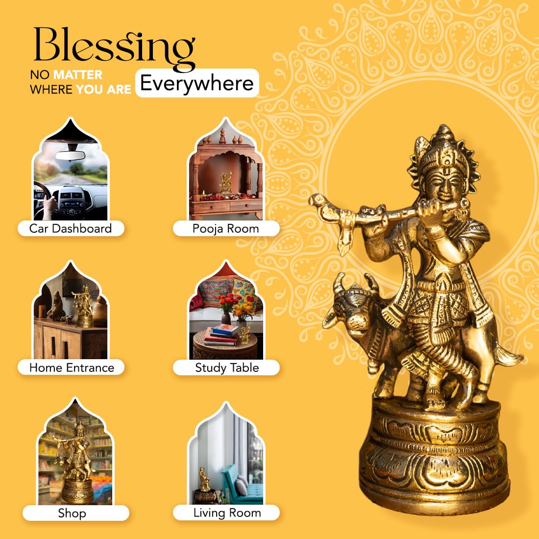 Ekhasa Krishna Idol with Flute - Office desk decoration