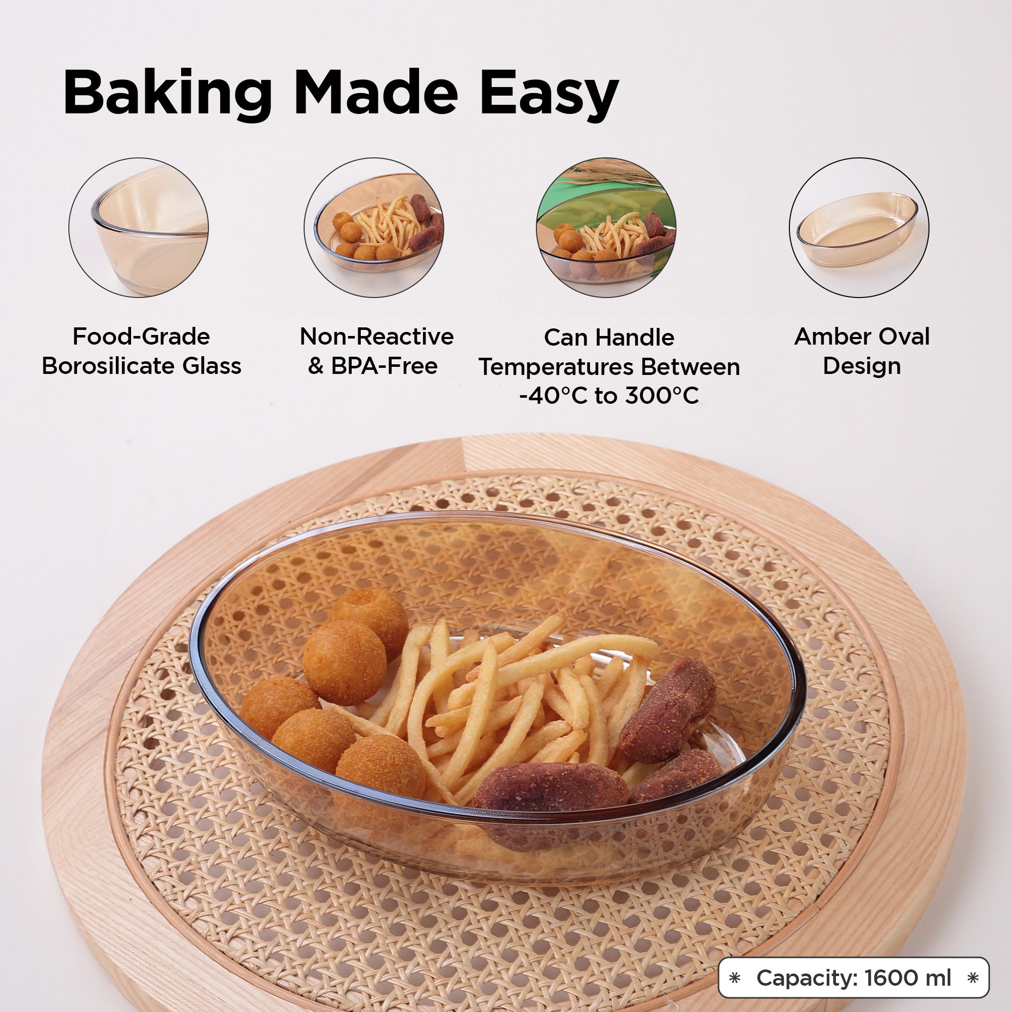 UMAI oval baking dish - microwave-safe preparation
