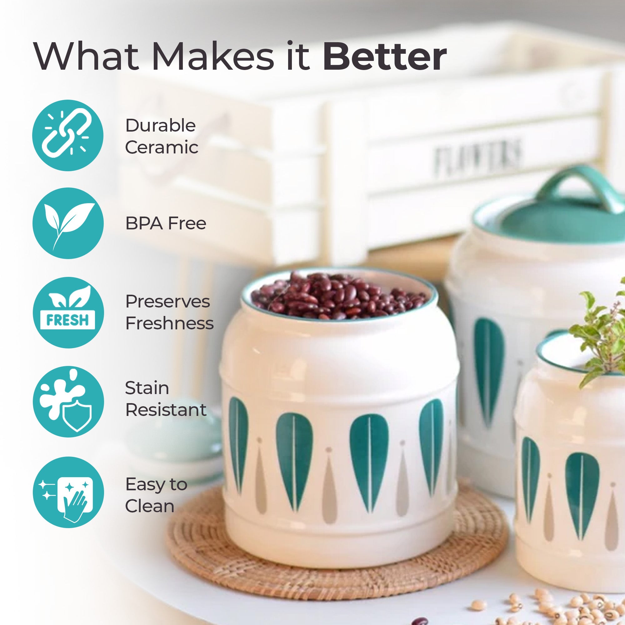 The Better Home ceramic jar - airtight food storage