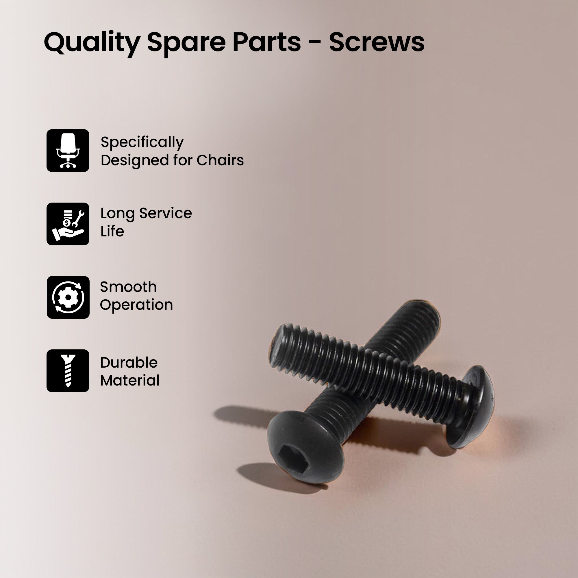 SAVYA HOME Desk Chair Screws - Smooth movement on various surfaces