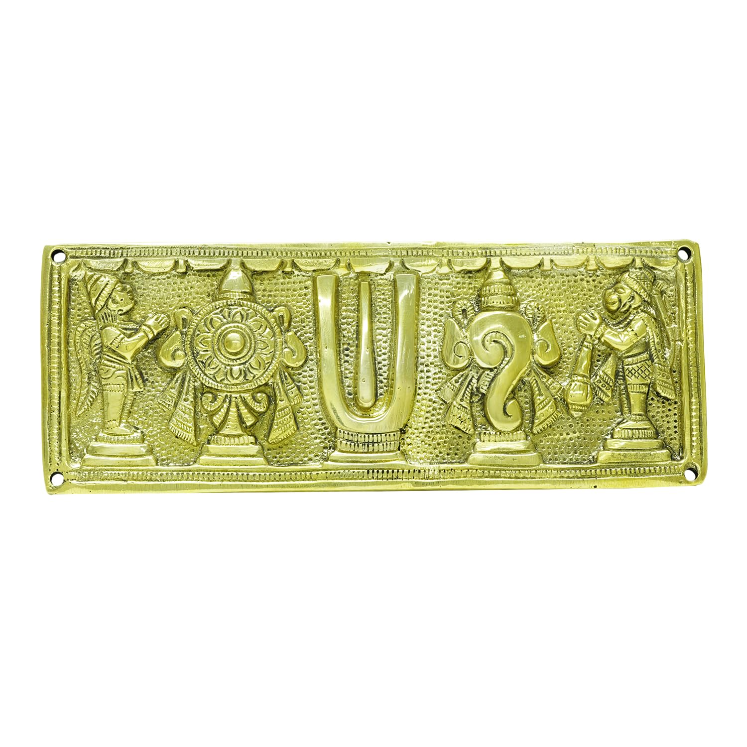 Ekhasa Brass Shankh Chakra Tilak - Spiritual wall art