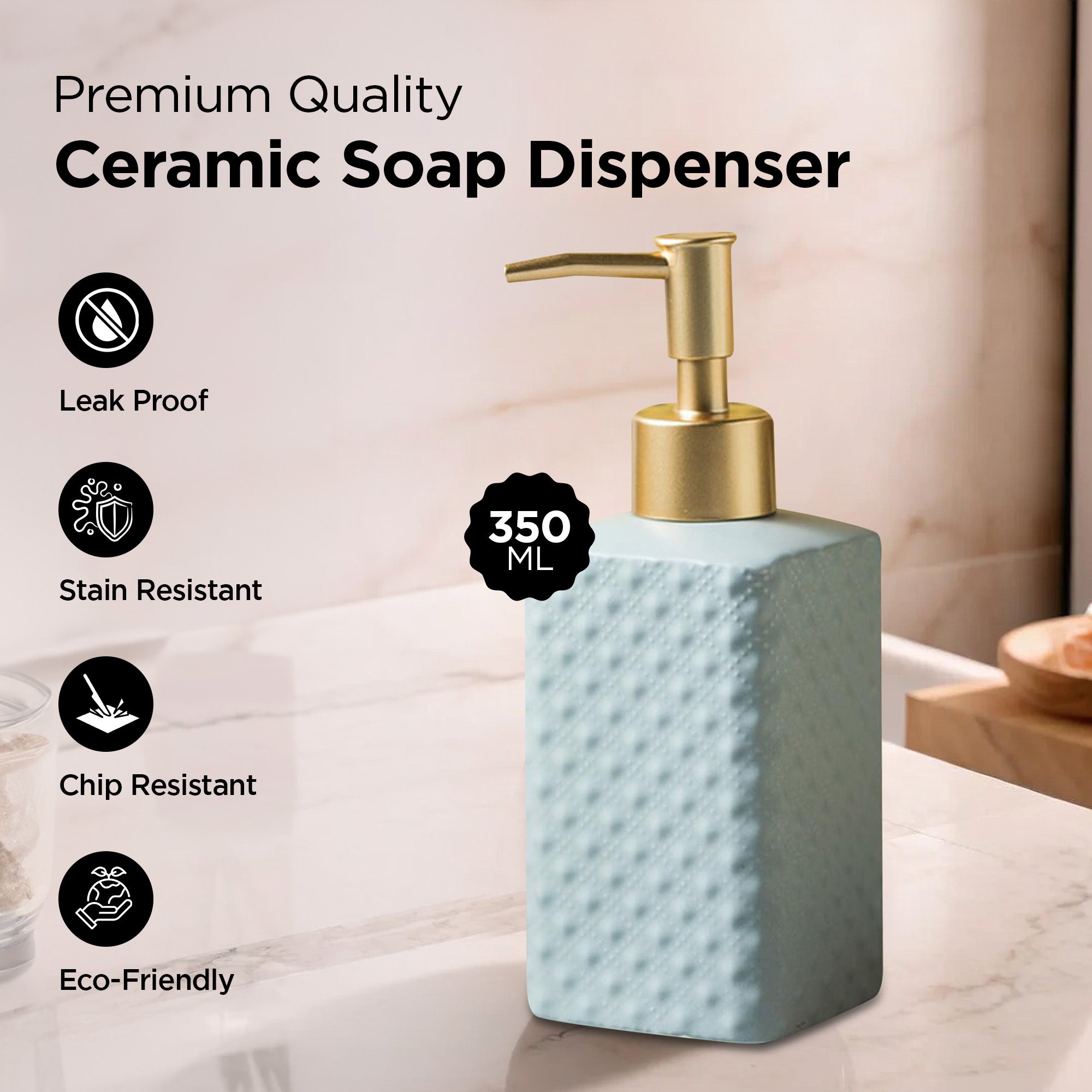 UMAI ceramic soap dispenser - leakproof functionality